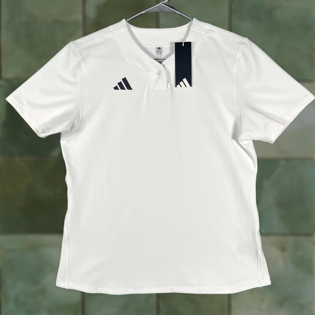 Adidas Adidas Softball Shirt Mens Medium White Henley Snap Jersey JI8246 KPN86 Size US M / EU 48-50 / 2 - 1 Thumbnail