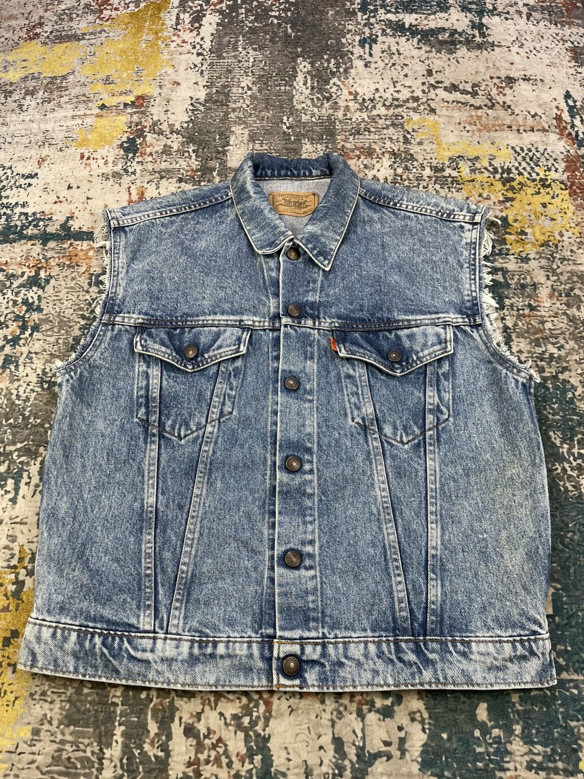 Levi's Vtg Levis Orange Tab Wash Snap Button Denim Vest Size US S / EU 44-46 / 1 - 2 Thumbnail