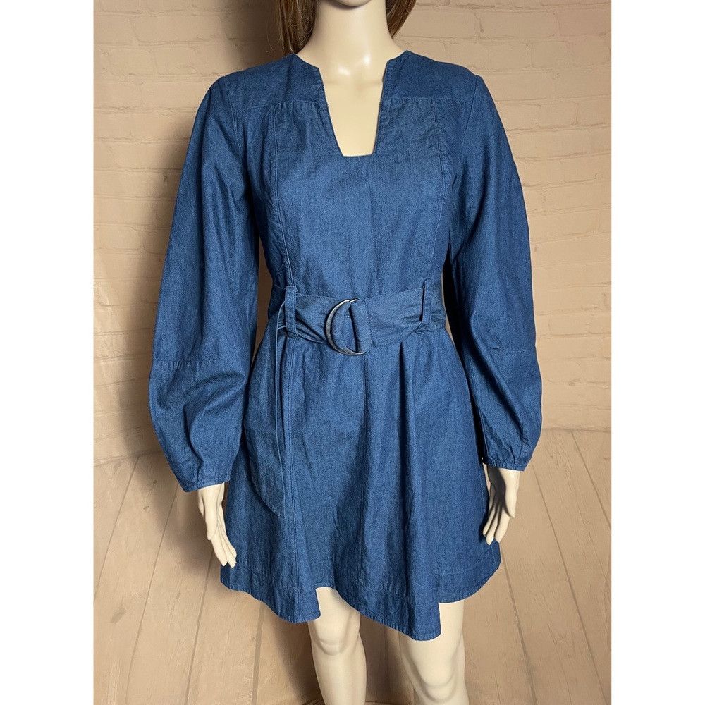 Free People NWT New $148 Free People Karmen Denim Puff Sleeve Dress Siz Size S / US 4 / IT 40 - 9 Thumbnail