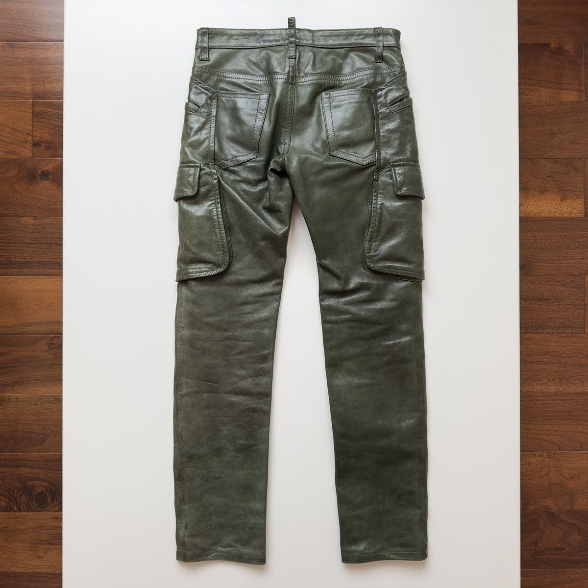 Dsquared2 Dsquared2 F/W 2006 Dark Green Leather Pants Size US 30 / EU 46 - 10 Thumbnail