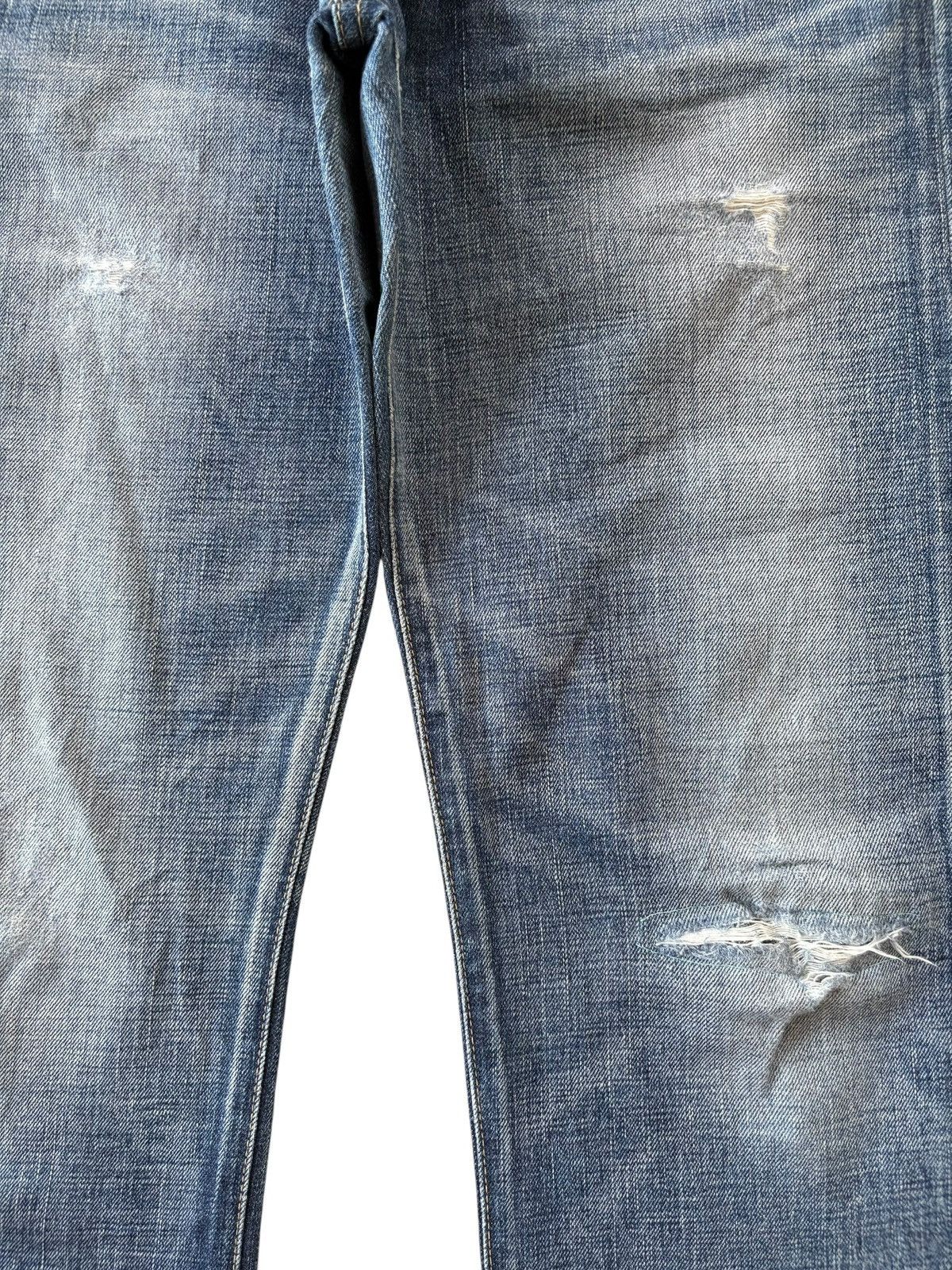 Levi's Vintage 90s Levis 707 Selvedge Distress Flare Jeans Size 30" / US 8 / IT 44 - 4 Thumbnail