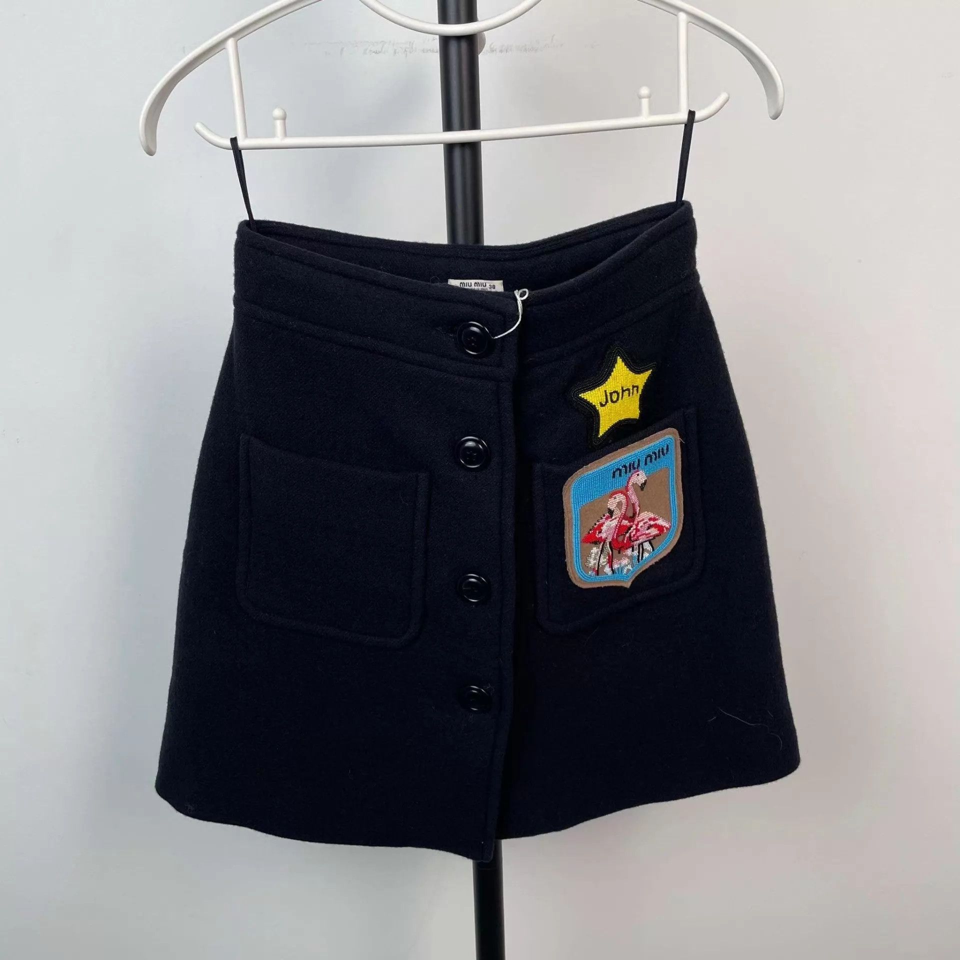 Miu Miu MIU MIU black cashmere skirt 38 Size 26" / US 2 / IT 38 - 1 Thumbnail