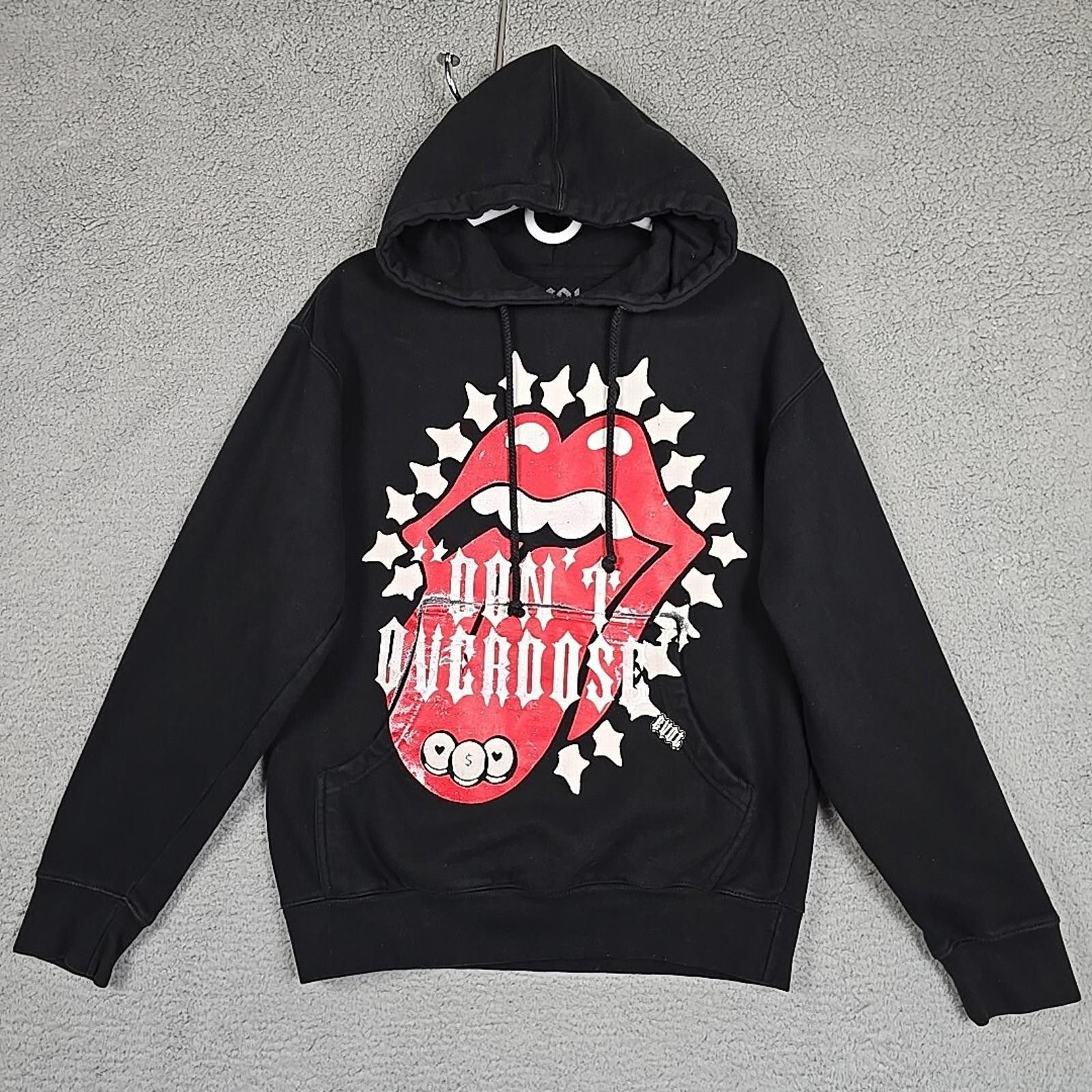 Vintage Evol Love Is A Drug Hoodie Black/ Red Size XS Size US XS / EU 42 / 0 - 1 Thumbnail