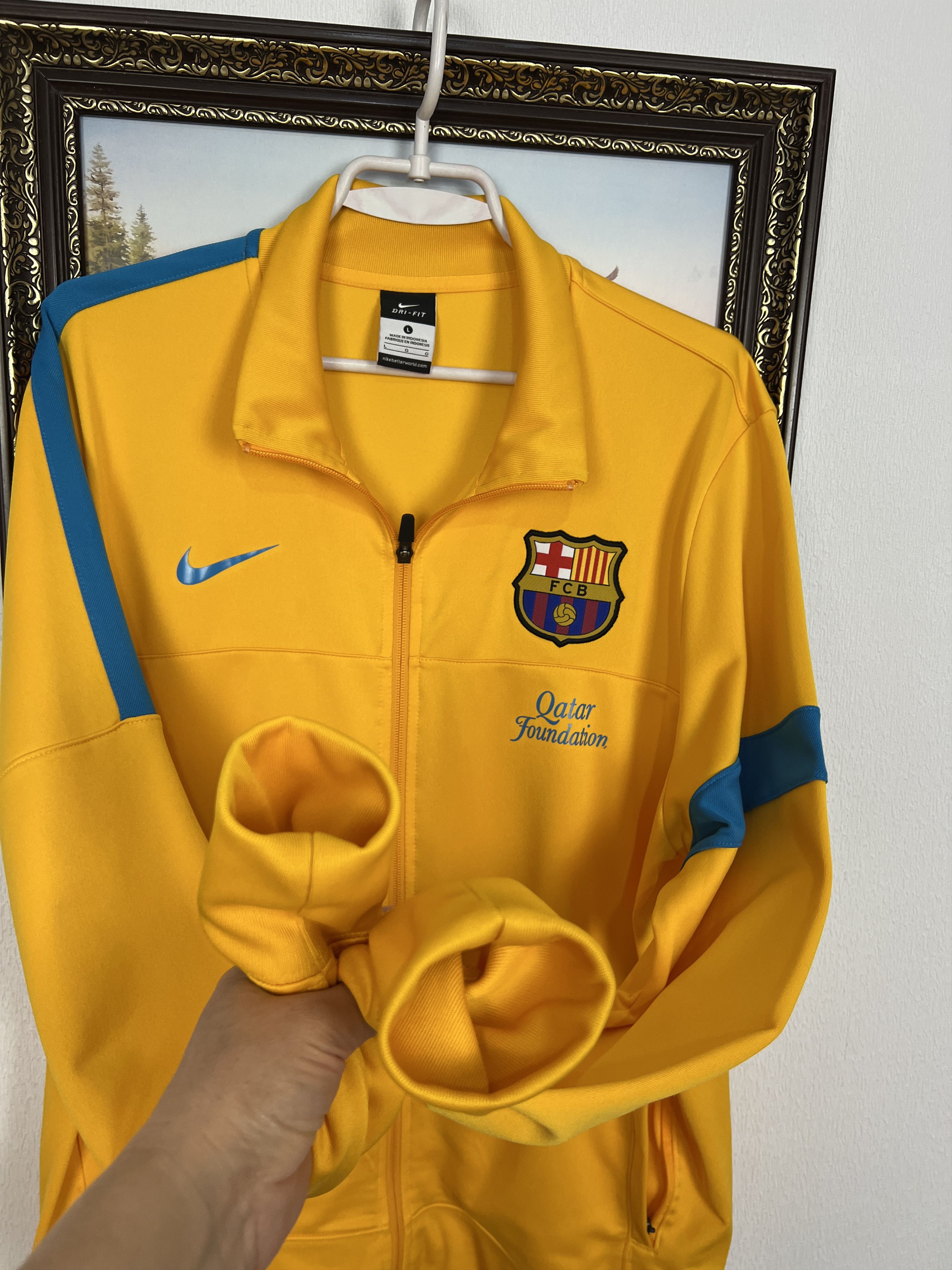 Nike Barcelona Football Jacket Soccer Track Top Maglia Rare Size US L / EU 52-54 / 3 - 7 Thumbnail