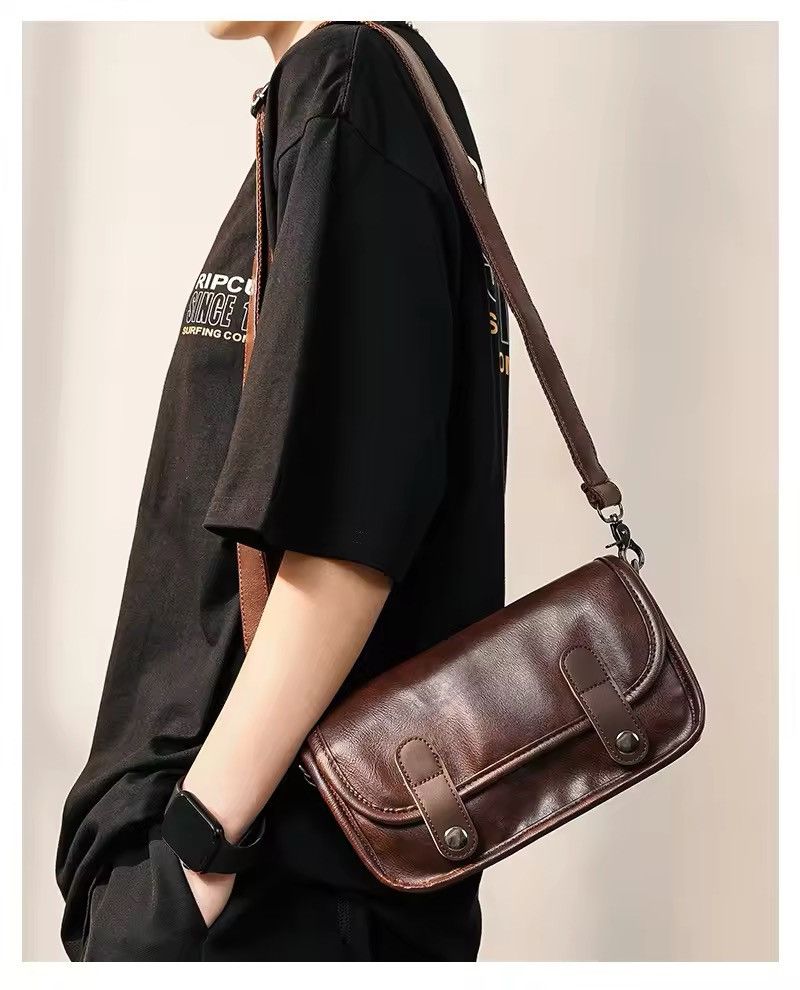 Leather Retro Leather Shoulder Bag Size ONE SIZE - 2 Thumbnail
