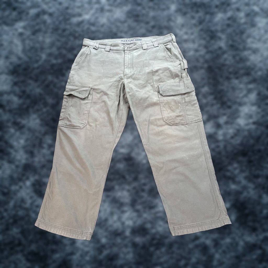 CO Duluth FIRE HOSE CARGO WORK PANTS 40x30 Gray Cotton Spandex Cargo Pockets Straight Leg Mens Size US 40 / EU 56 - 1 Thumbnail
