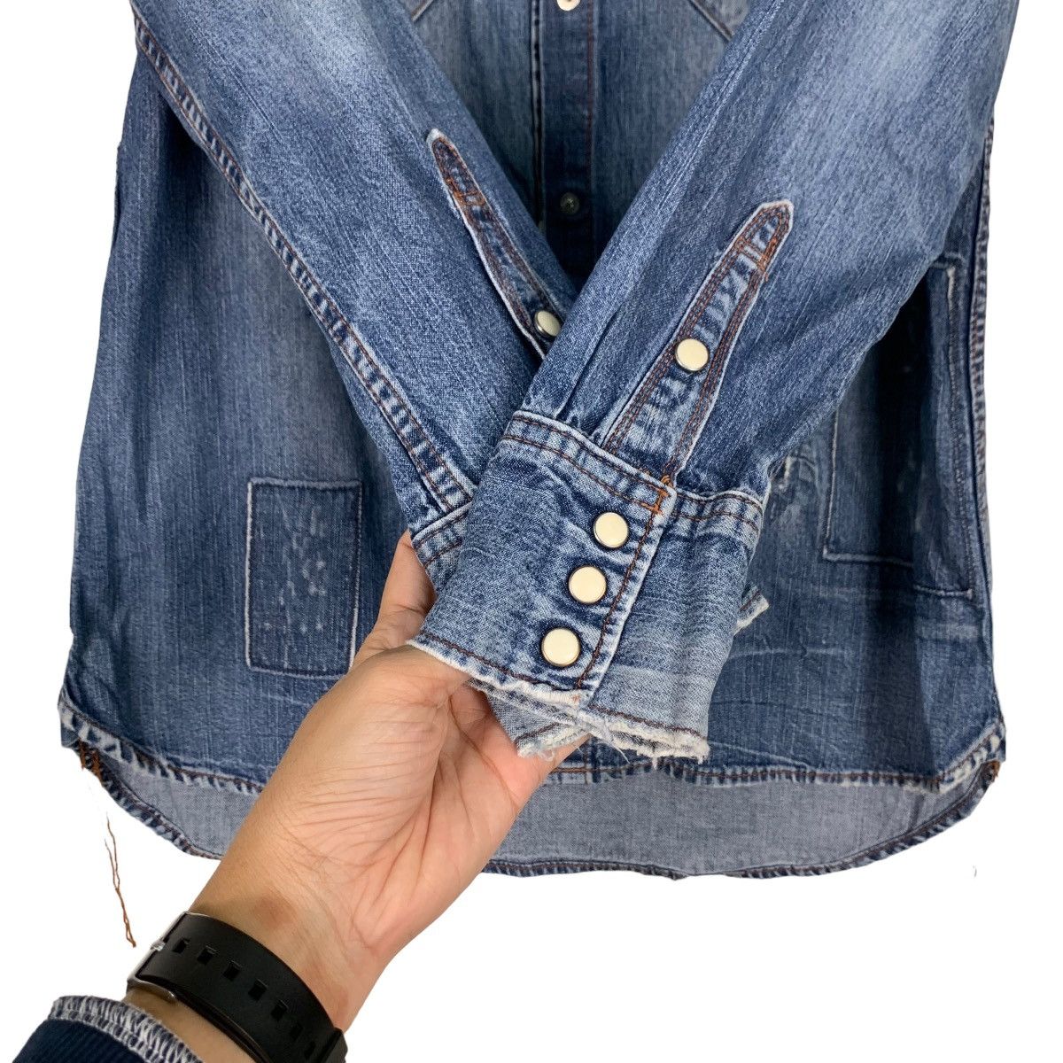 Avirex AVIREX Four Pocket Washed Denim Jacket #0185-C9 Size S / US 4 / IT 40 - 12 Thumbnail