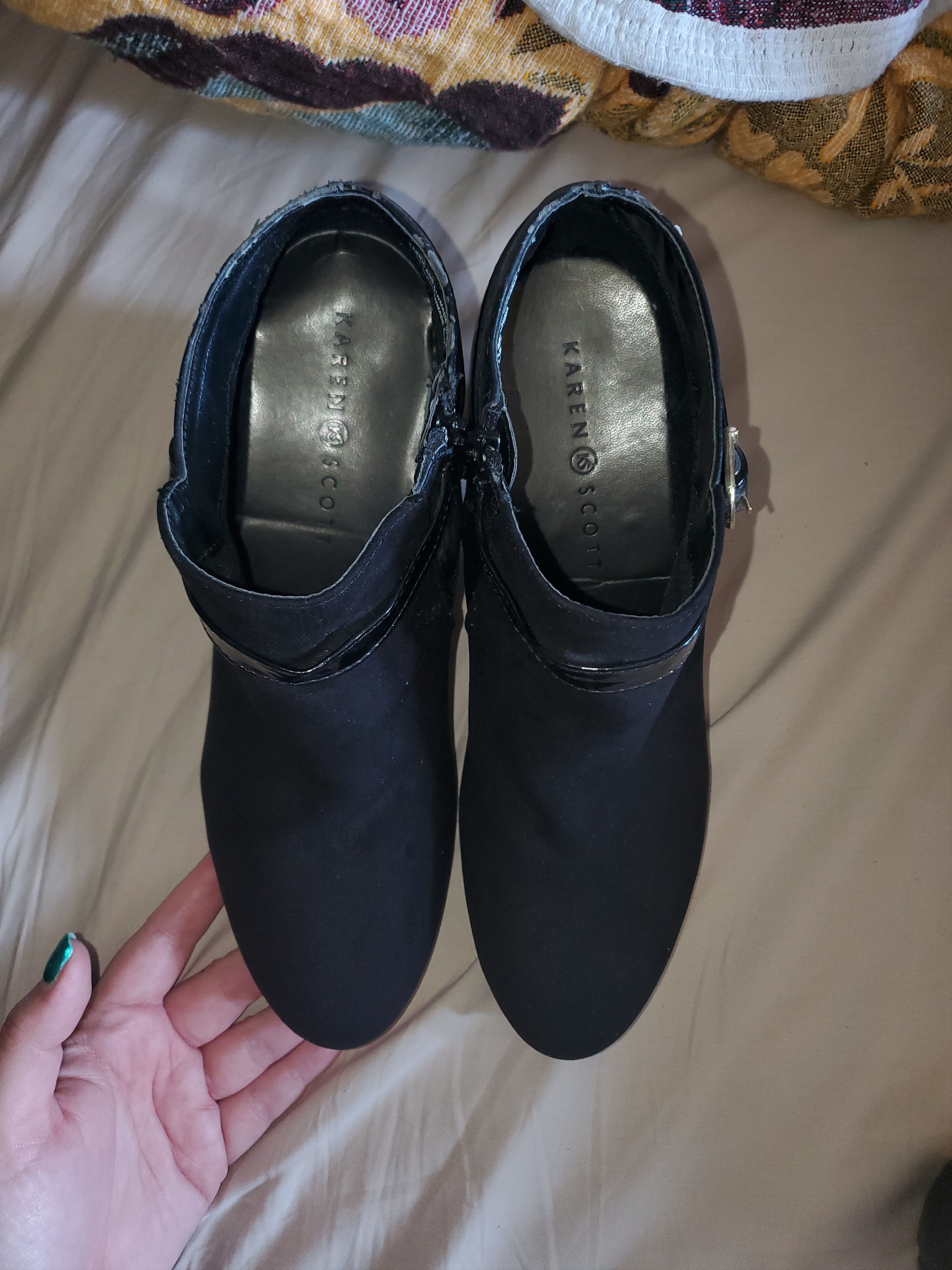 Vintage Vintage Karen Scott black suede + leather ankle boots Size US 9.5 / IT 39.5 - 9 Thumbnail