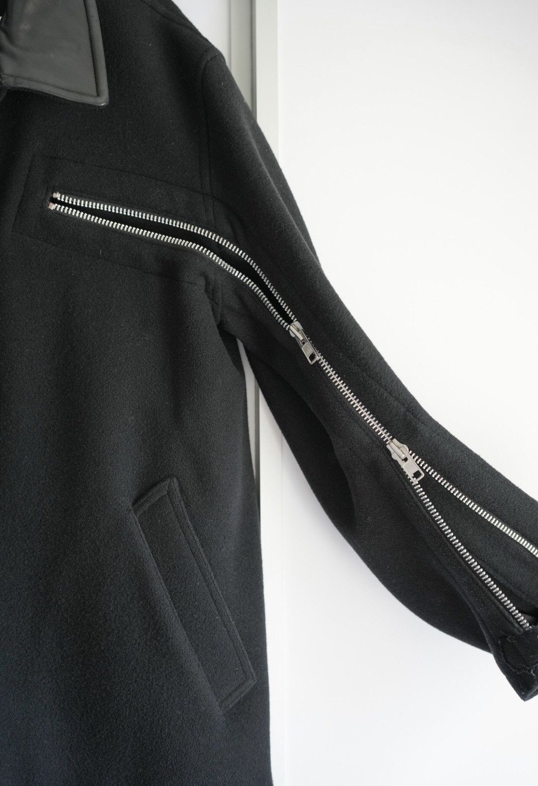 Yohji Yamamoto Yohji Yamamoto 04aw Back Zip Leather Collar Jacket 2412- Size US L / EU 52-54 / 3 - 5 Thumbnail