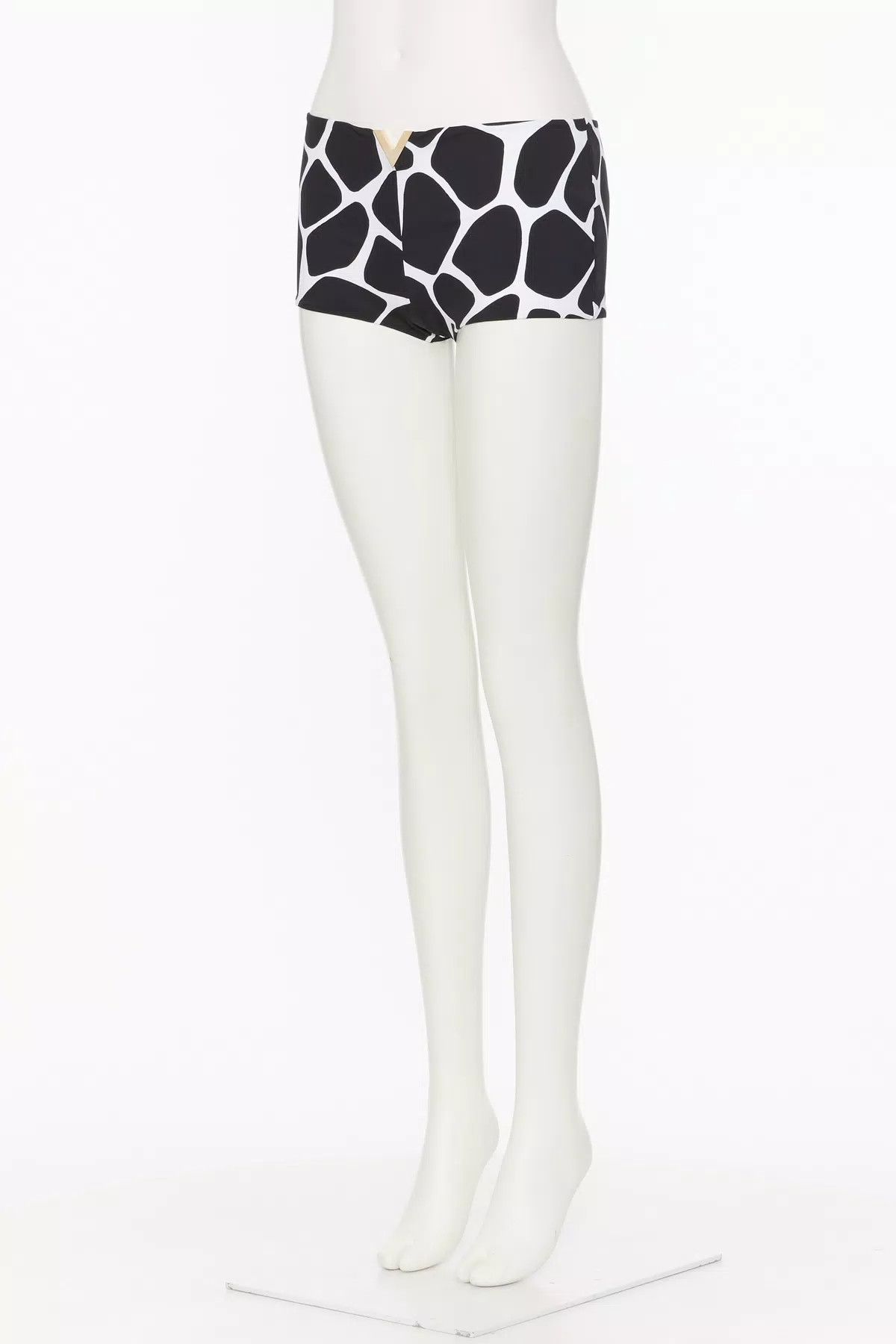 Valentino o1s1wg110925 Giraffa Print Lycra Shorts in Black/Avorio Size 30" / US 8 / IT 44 - 3 Thumbnail