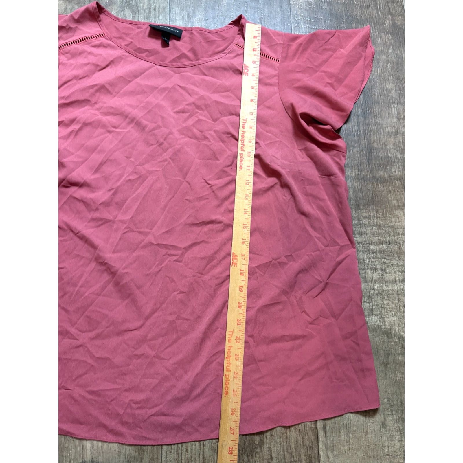 Vintage Lane Bryant Top Shirt Womens Size 20 Short Sleeve Dark Mauve Pink Solid T-Shirt Plus Womens Size 3XL / US 20-22 - 2 Thumbnail