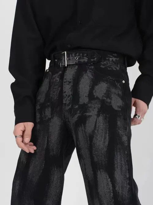 VIBE Vintage tie-dye washed wide-leg jeans Size US 32 / EU 48 - 4 Thumbnail