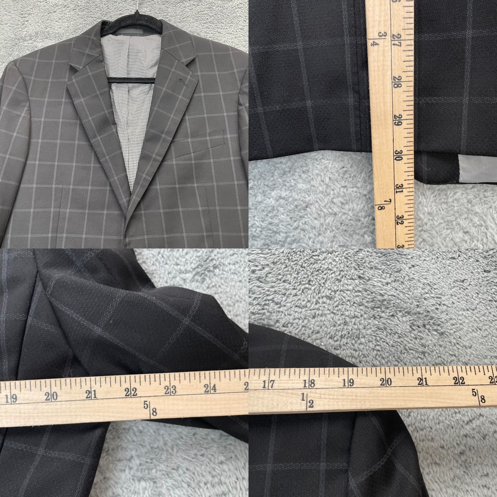 Vintage VINTAGE Paul Betenly Blazer Mens 40R Black Wool Notch Lapel Double-Vented 2-Button Front Coat Jacket Chelsea City Retro Modern Punk? Size 40R - 8 Thumbnail
