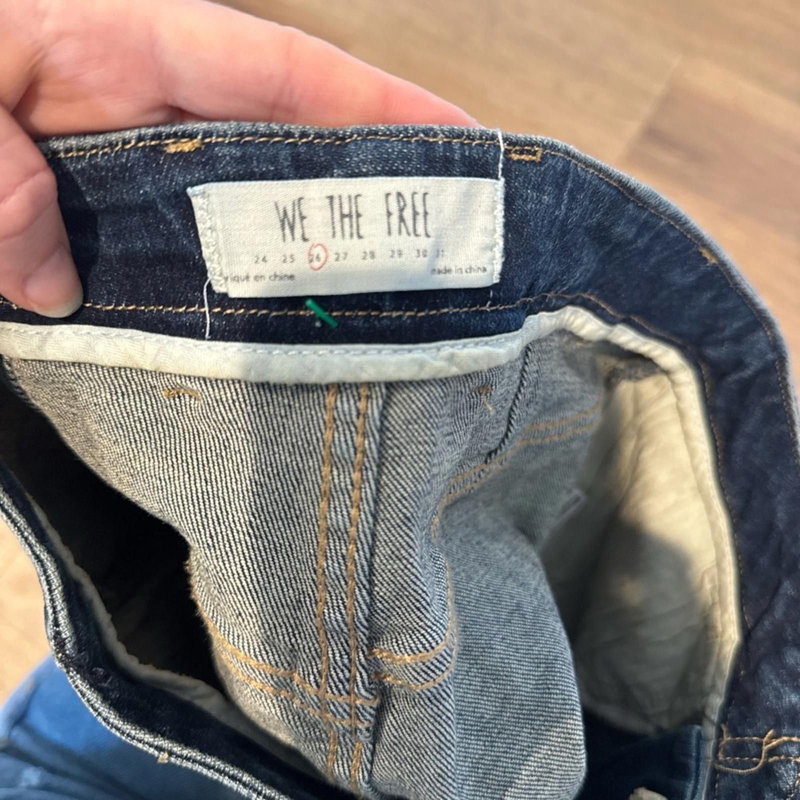 Free People Free People | NWT Dark Blue Denim Skirt-26 Size 42" / US 20 - 4 Thumbnail