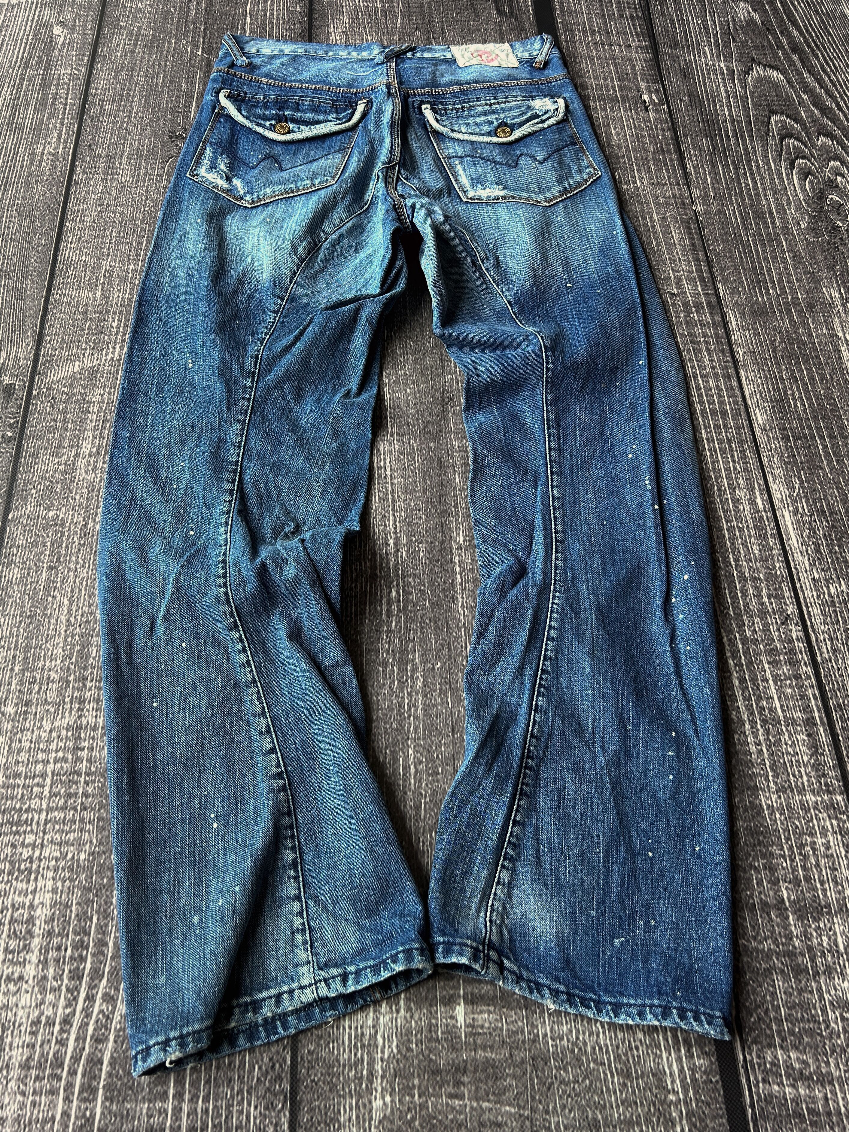 Vintage CRAZY VTG RICK OWENS STYLE WASHED JAPANESE JEANS Y2K Size US 32 / EU 48 - 3 Thumbnail