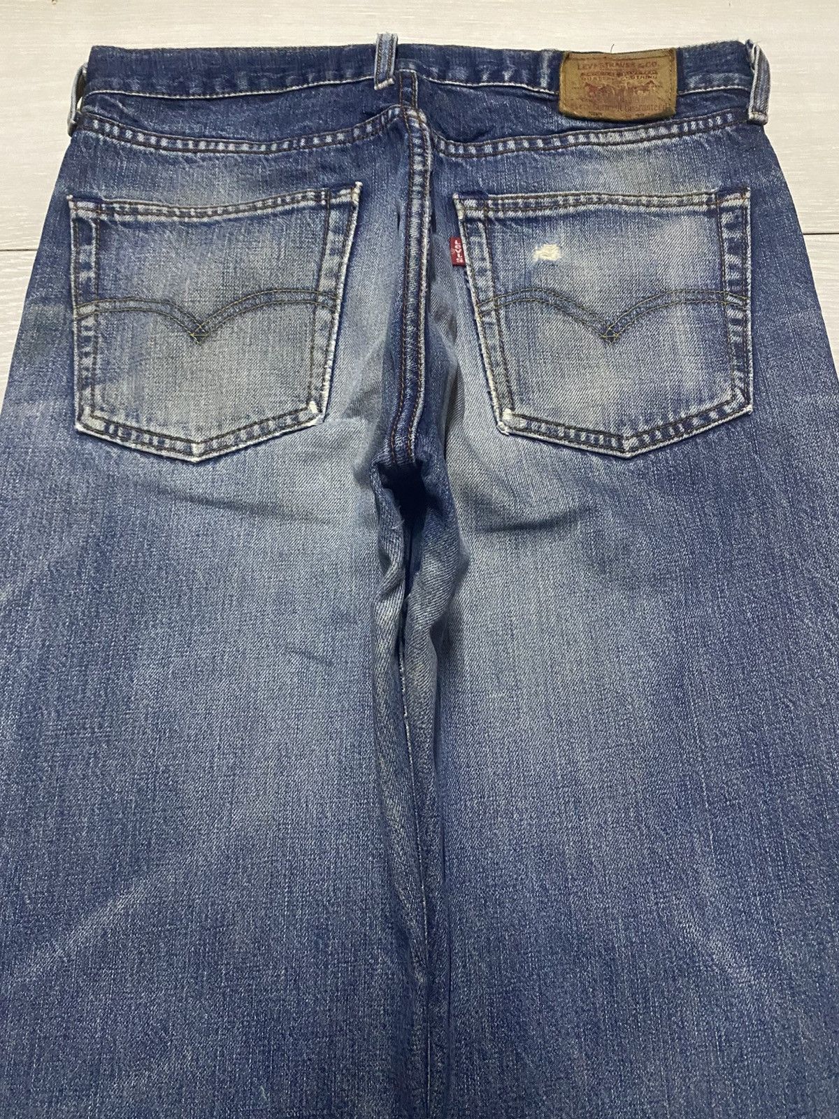 Levi's Vintage Levis 503 Button J09 Distressed Wide Leg Baggy Jeans Size US 31 - 4 Thumbnail