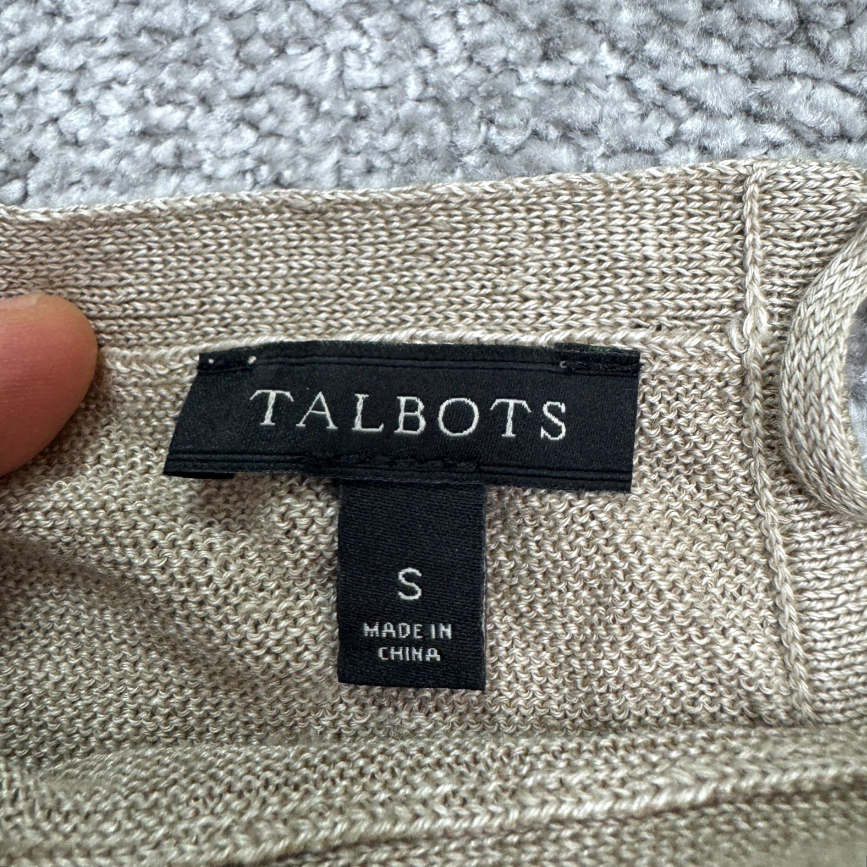 Talbots Talbots Women's Sweater Pullover Knit Casual Long Sleeve S Tan Brown Linen Fall Spring Summer Winter Classic Size S / US 4 / IT 40 - 4 Thumbnail