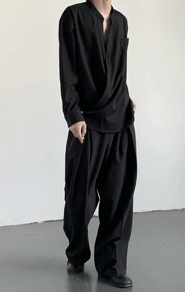 Japanese Brand × Vintage Cleanfit retro fashion wrap shirt Size US XL / EU 56 / 4 - 4 Thumbnail
