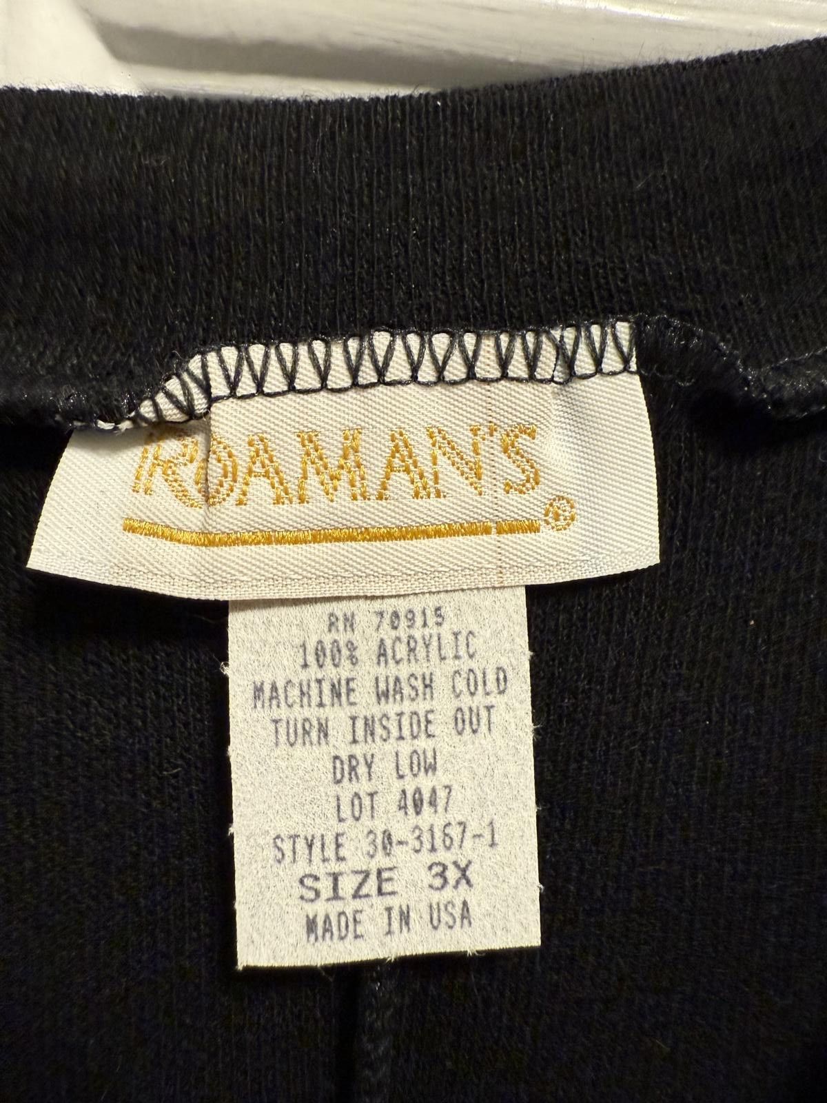 Designer Vintage 90s Roaman’s Floral Appliqué Sweatshirt 3X USA Size 3XL / US 20-22 - 3 Thumbnail