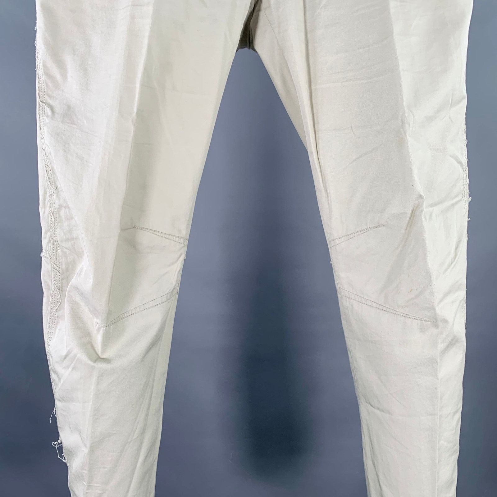 Lanvin LANVIN Size 32 Ivory Cotton Ankle Zip Flat Front Dress Pants Size US 32 / EU 48 - 2 Thumbnail