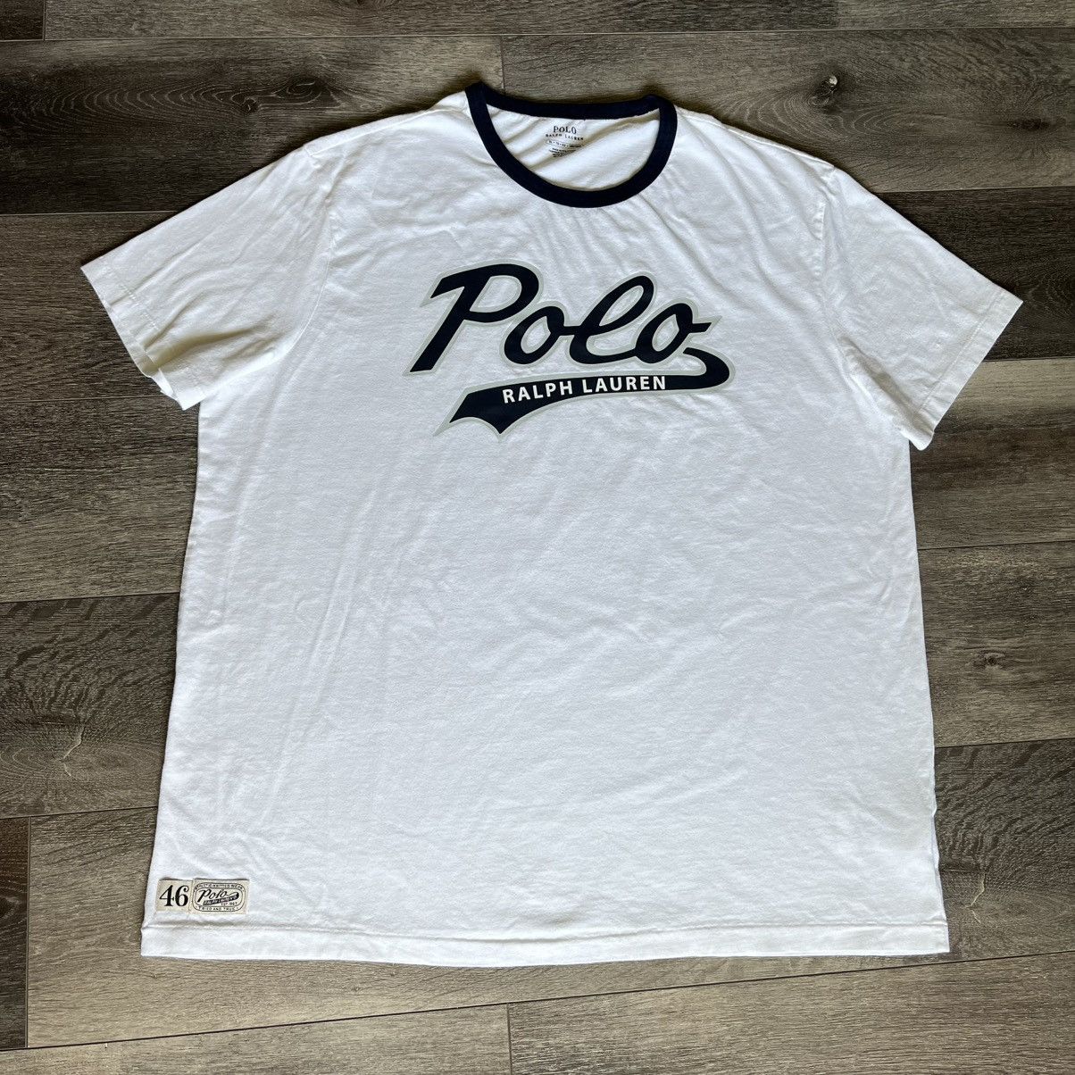 Polo Ralph Lauren Polo Ralph Lauren Script Cursive Logo Ringer Varsity T Shirt Size US XL / EU 56 / 4 - 1 Thumbnail