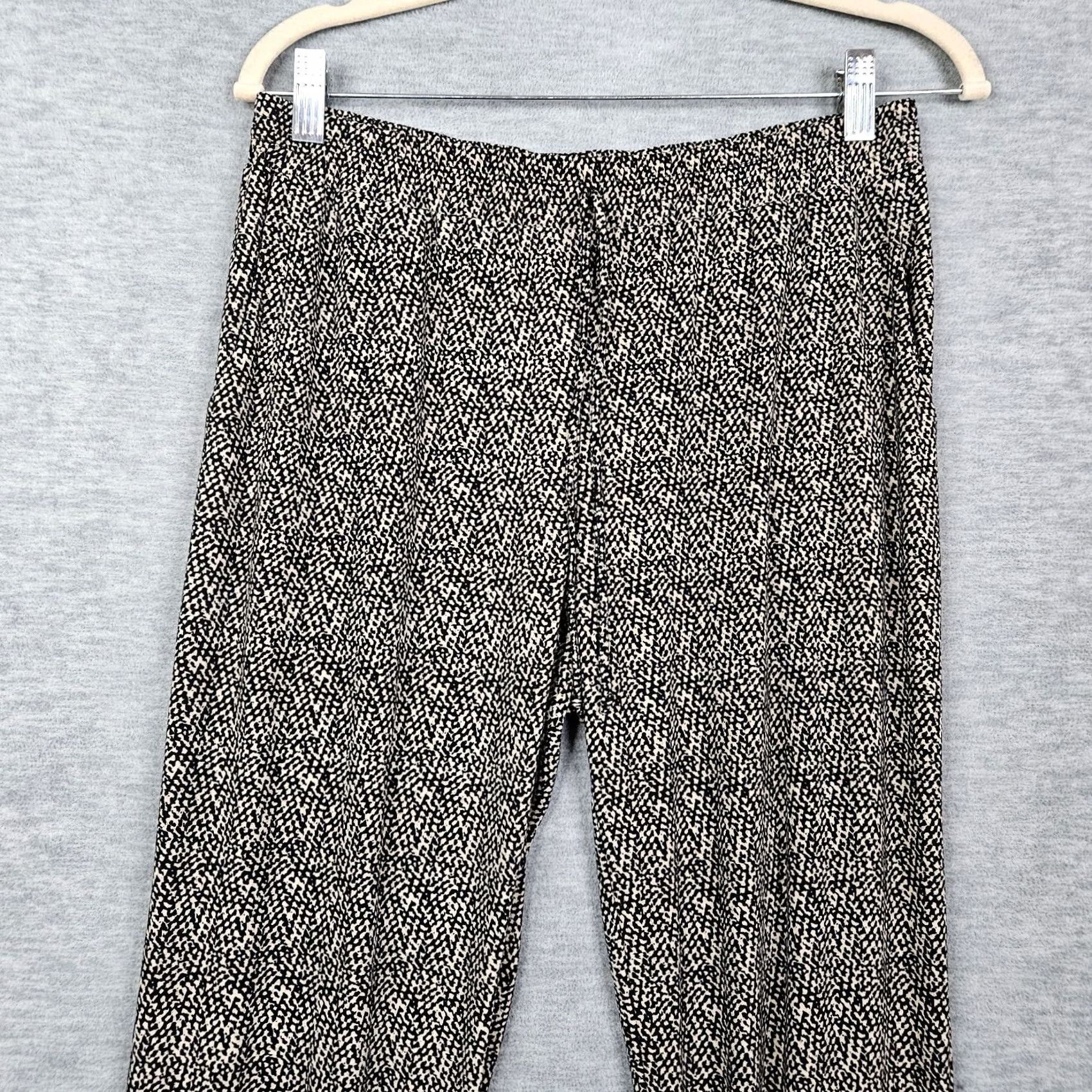 Vintage Veronica M Women’s Black White Pattern Printed Pockets Elastic waist Jogger Sz M Size 32" / US 10 / IT 46 - 3 Thumbnail