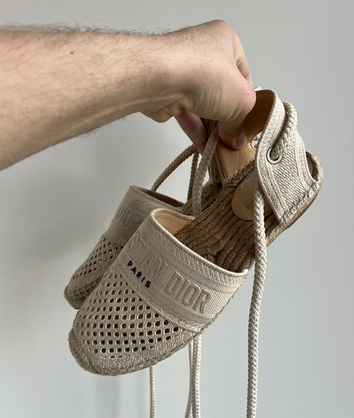 Christian Dior Monsieur × Dior Christian Dior Canvas Embroidered Beige Espadrilles Sandals Size US 10 / IT 40 - 6 Thumbnail