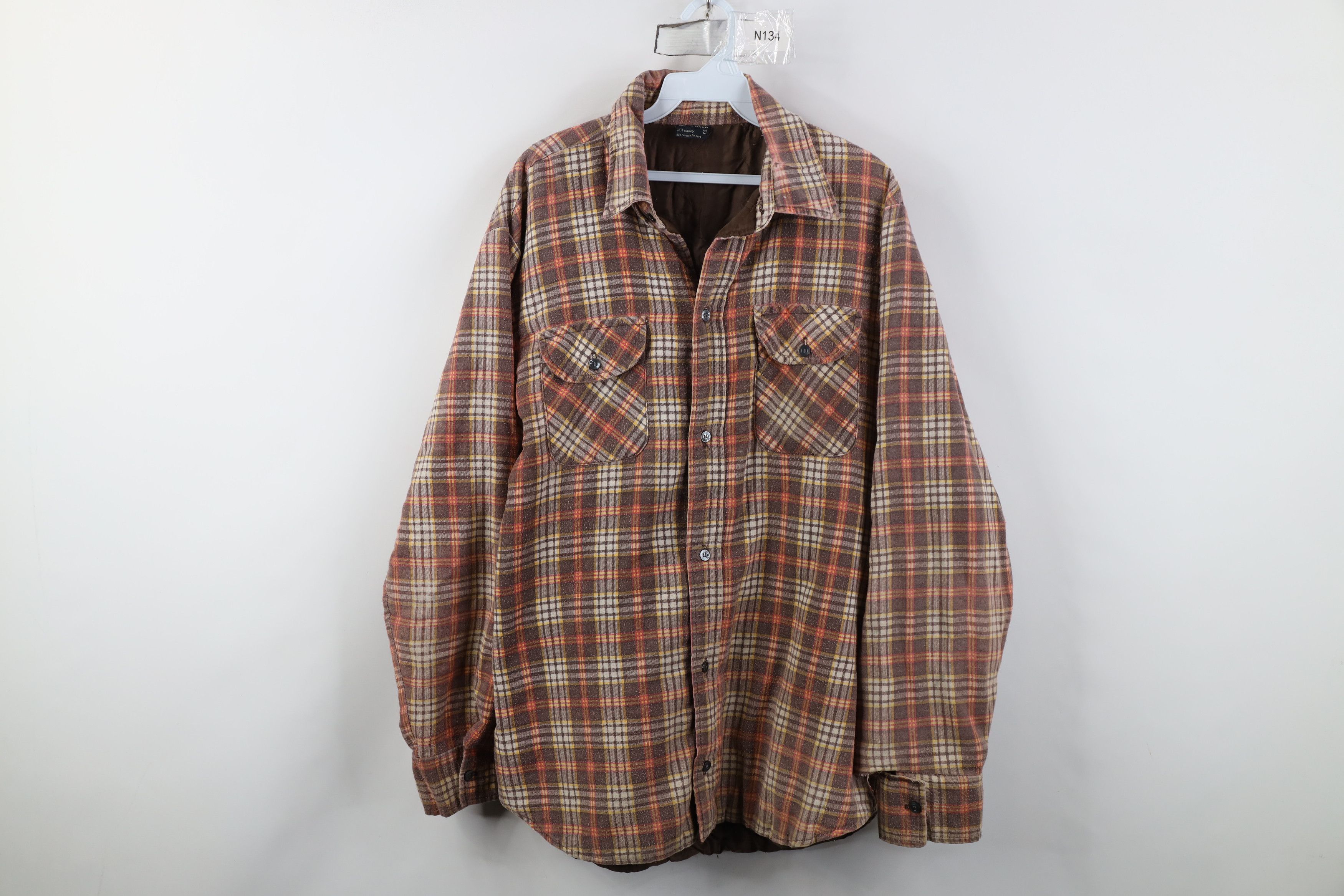 Vintage Vintage 70s Streetwear Quilted Flannel Shirt Jacket USA Size US L / EU 52-54 / 3 - 1 Thumbnail