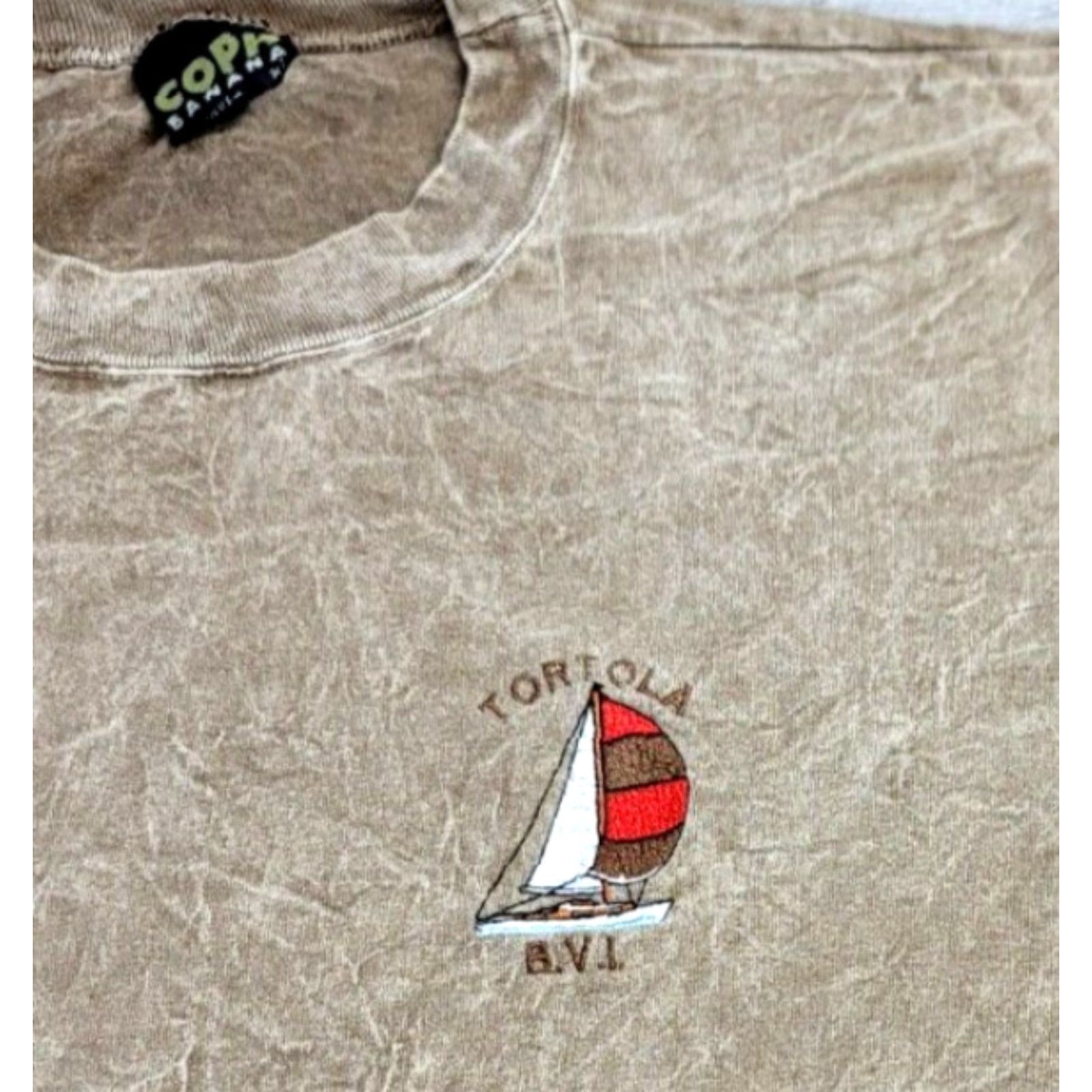 Vintage VINTAGE COPA T-Shirt Short Sleeve XL Brown Cotton Tie Dye 1990s Animals Sailing British Virgin Islands Embroidered Logo Mens Size US XL / EU 56 / 4 - 3 Thumbnail