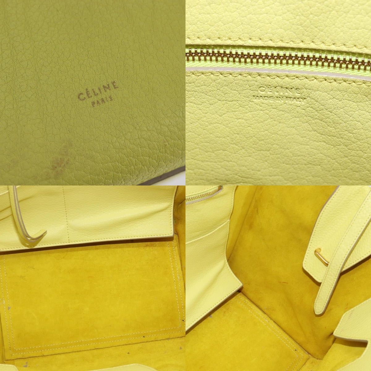 Celine CELINE Thai Mini Hand Bag Leather Yellow Gold Size ONE SIZE - 11 Thumbnail