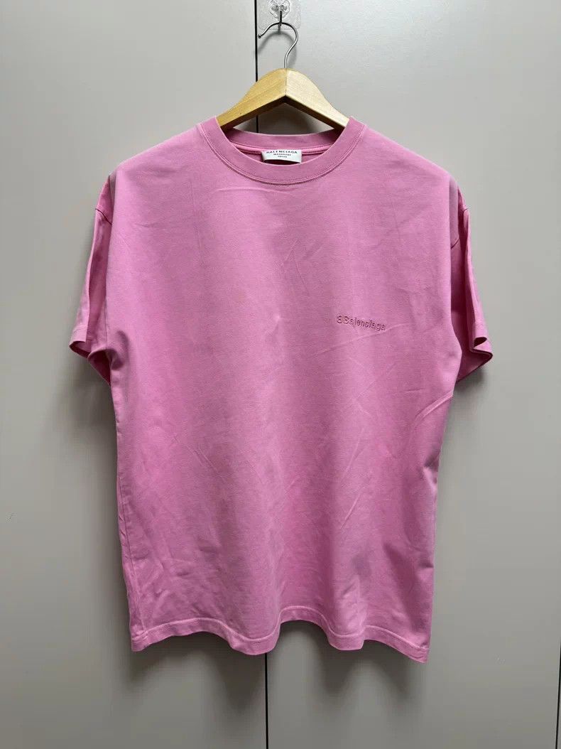 Balenciaga Balenciaga Pink Embroidered Logo Tee - dmc Size US S / EU 44-46 / 1 - 1 Thumbnail