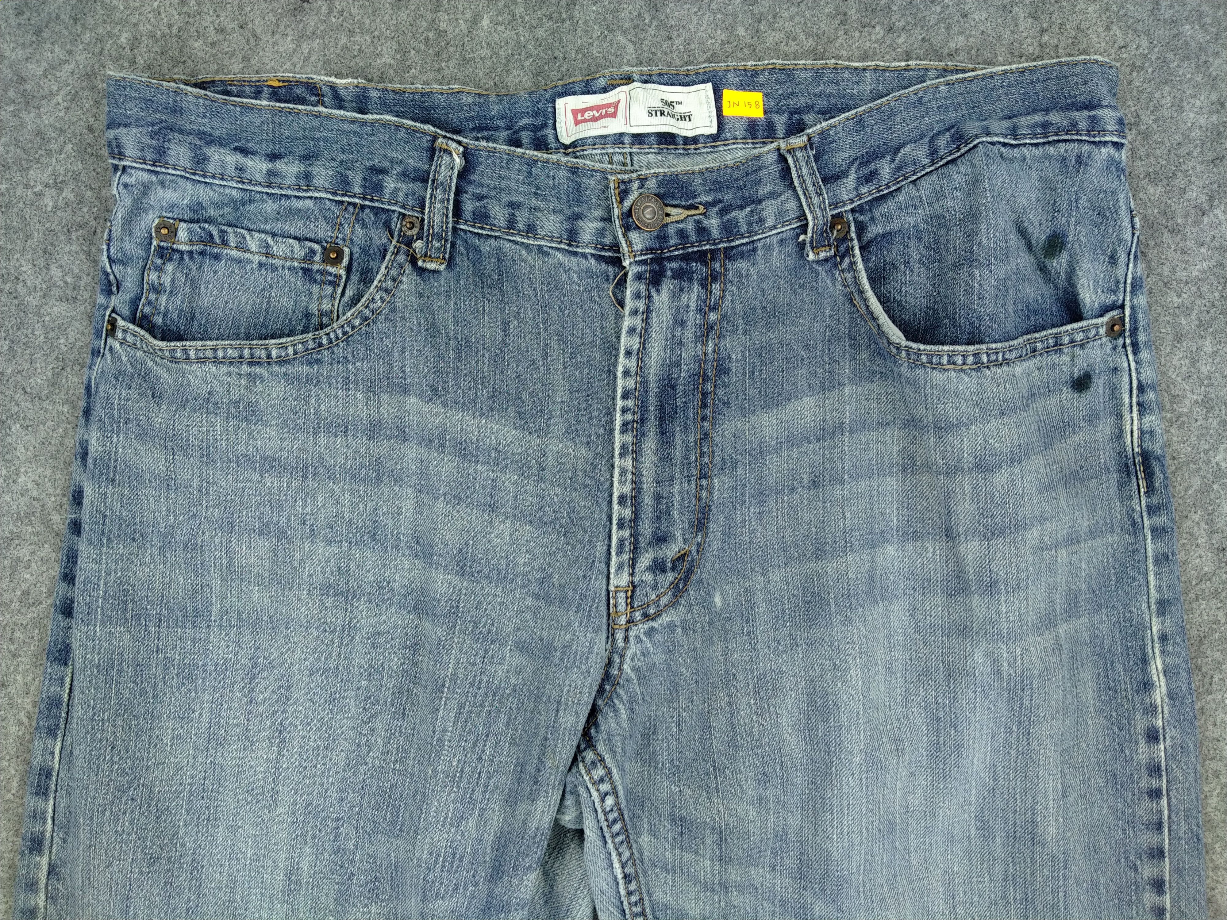 Levi's Vintage Levi's 505 Straight Distressed Denim 37x28 -JN158 Size US 37 - 2 Thumbnail