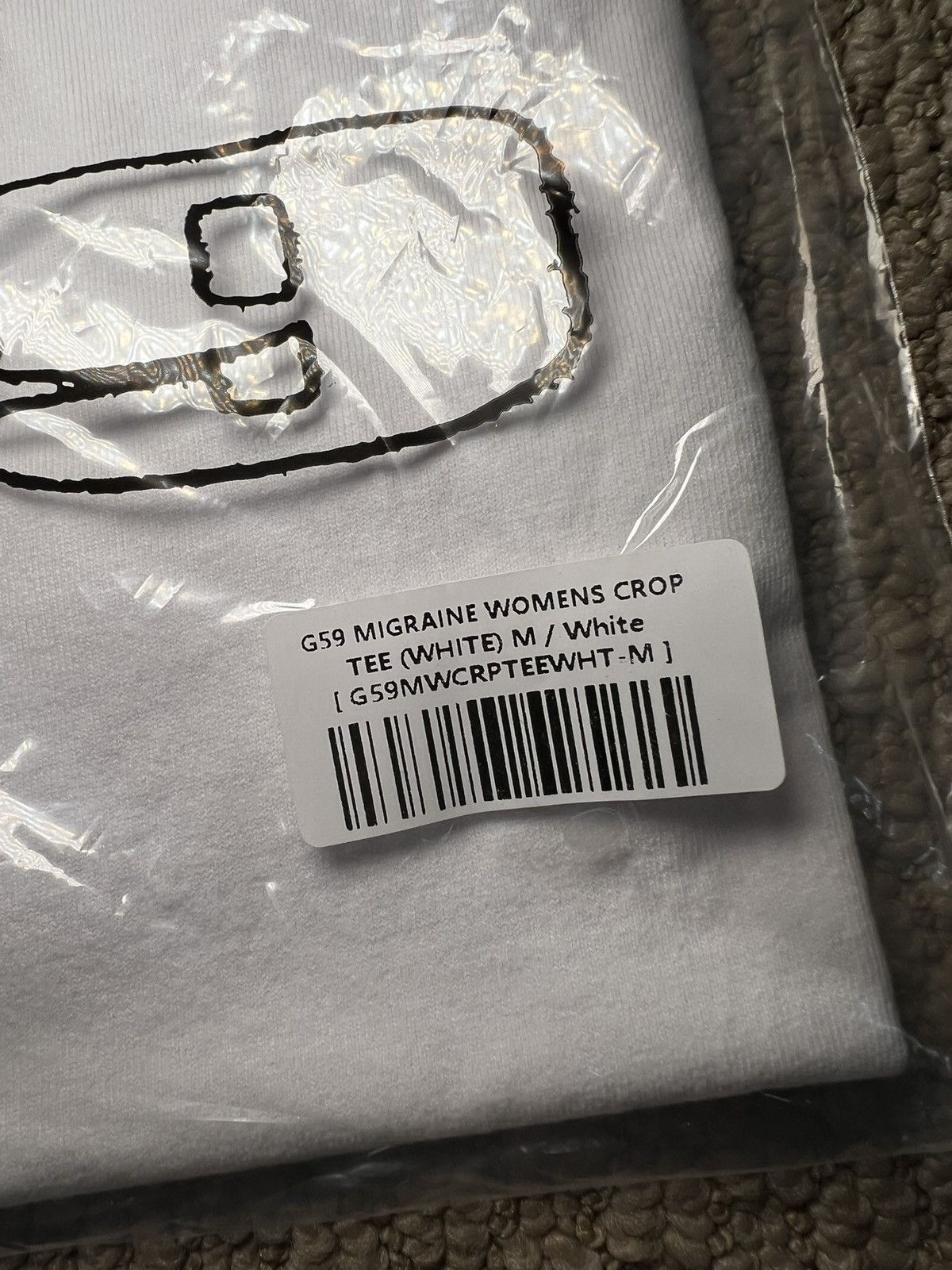 G59 Records G59 MIGRAINE WOMENS CROP TEE (WHITE) M Size M / US 6-8 / IT 42-44 - 3 Thumbnail
