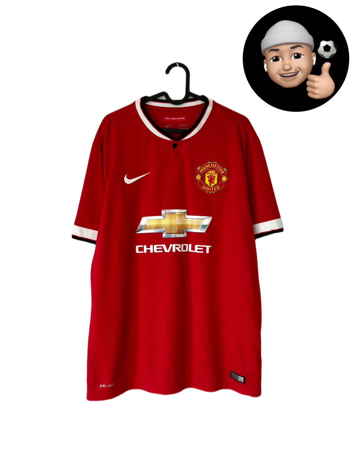 Nike 2014 2015 Manchester Unites Nike Home Kit Soccer Jersey MU Size US L / EU 52-54 / 3 - 1 Thumbnail
