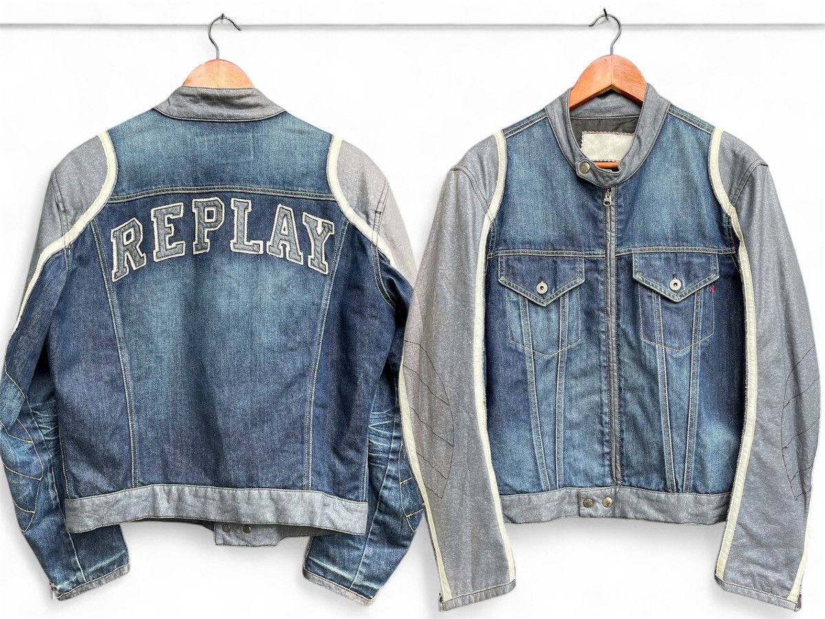 Vintage REPLAY Jeans Denim Jacket Hybrid Moto Made in Italy