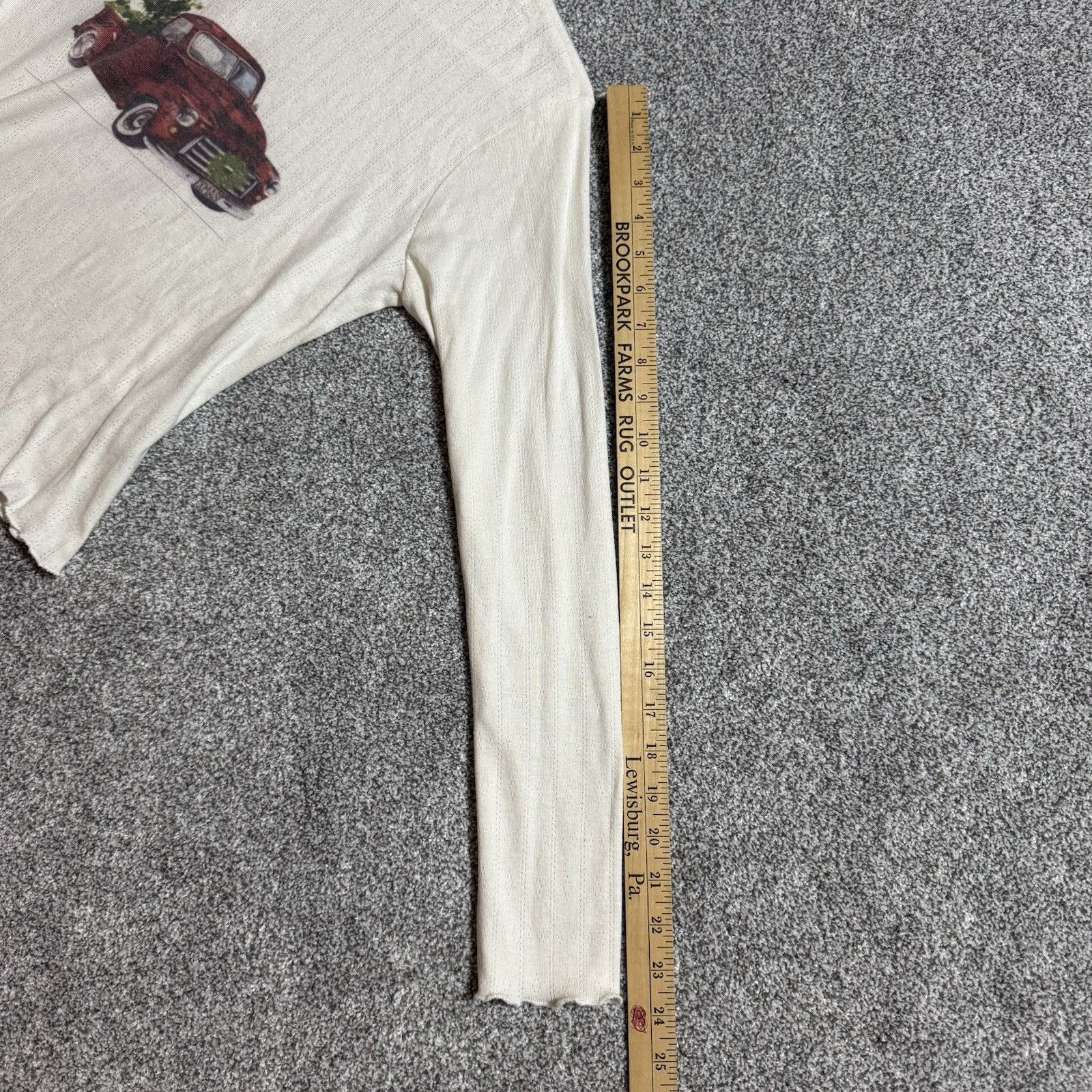 Other Christmas Truck Shirt Womens XL Pointelle Knit Cottagecore Size XL / US 12-14 / IT 48-50 - 10 Thumbnail