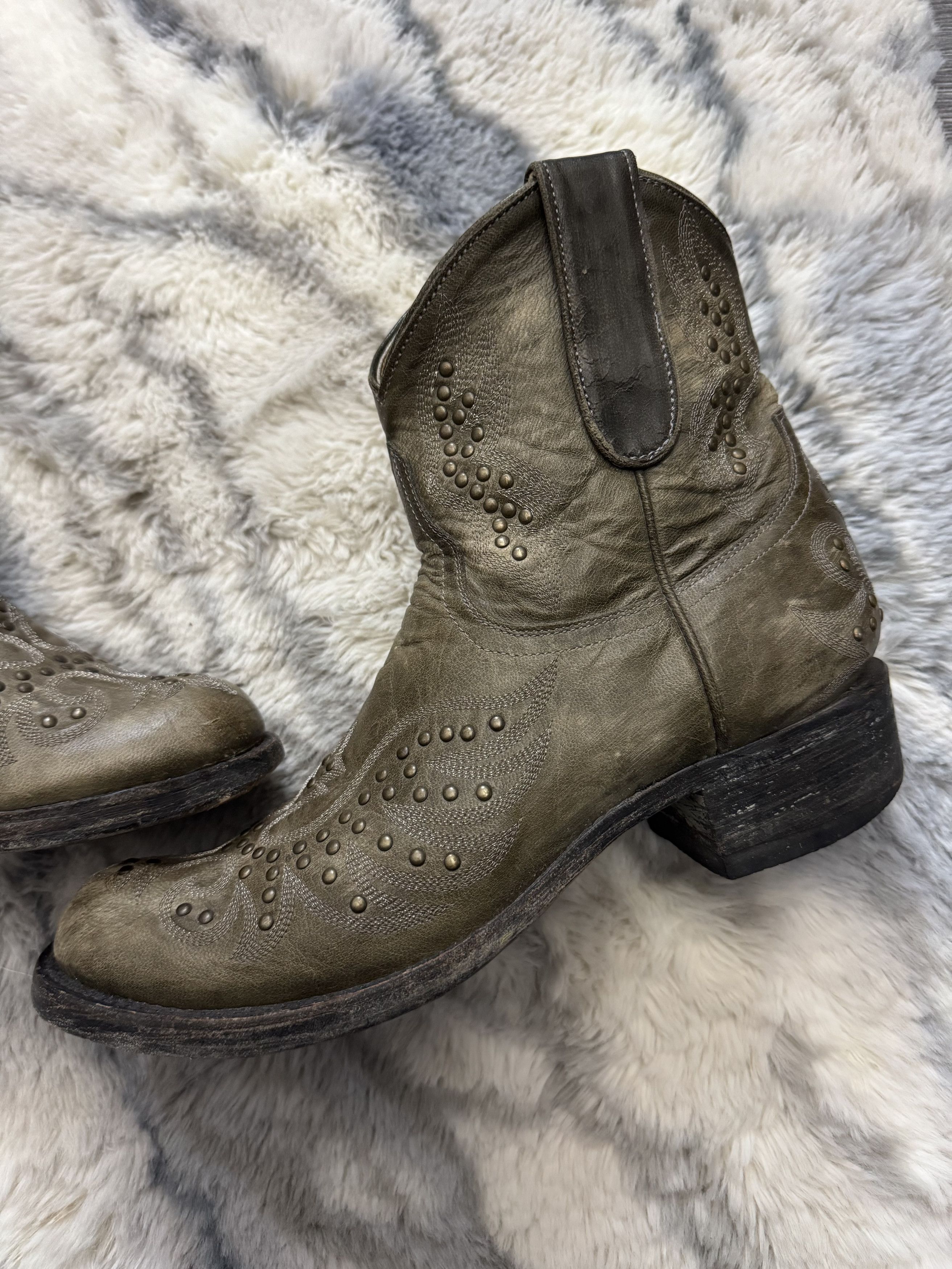 Old Gringo MEXICANA OLD GRINGO Leather Ankle Boot Studded Western Size US 8 / IT 38 - 5 Thumbnail