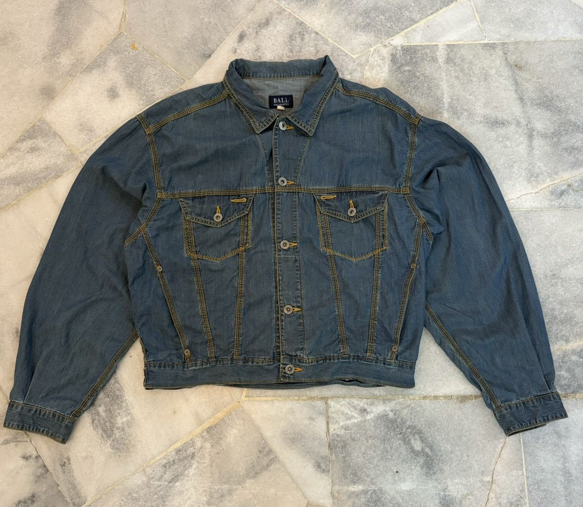 Japanese Brand 90s Ball Denim Jacket Size US M / EU 48-50 / 2 - 2 Thumbnail