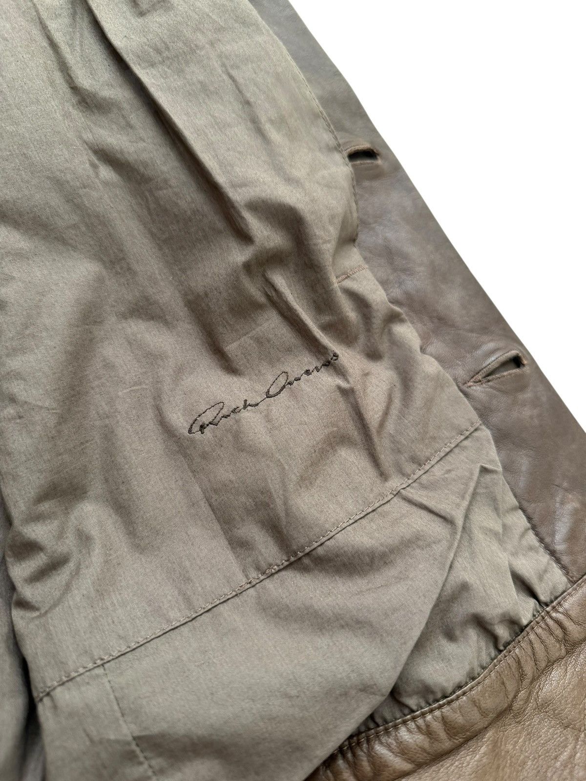 Rick Owens DNA Dust Olmar Mitra Era Trucker Leather Lamb Jacket Size US M / EU 48-50 / 2 - 5 Thumbnail