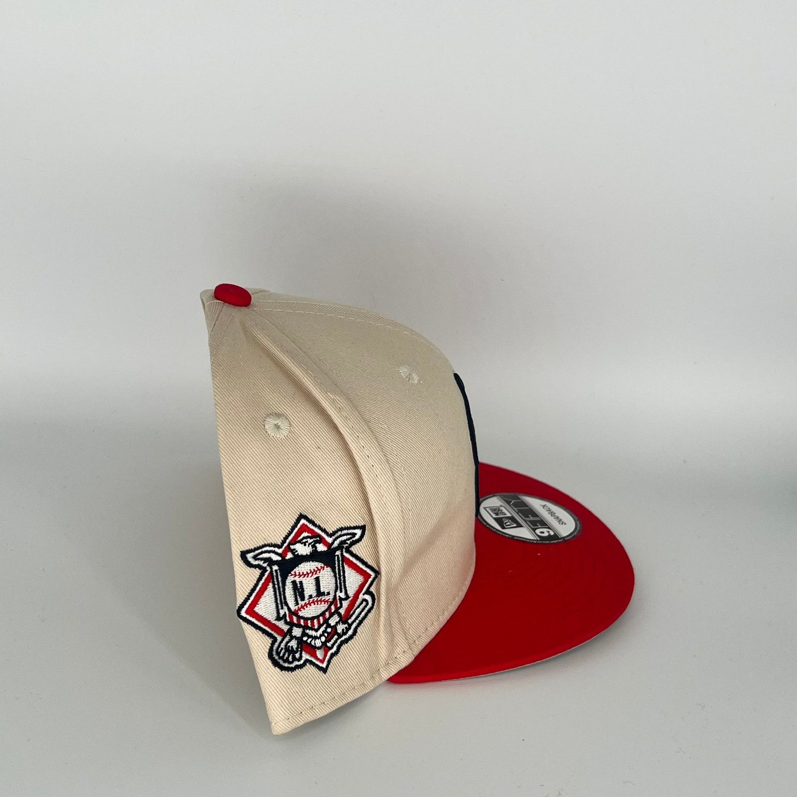 New Era Khaki/Red Miami Marlins N.L. Side Patch New Era MLB 9Fifty Size ONE SIZE - 3 Thumbnail