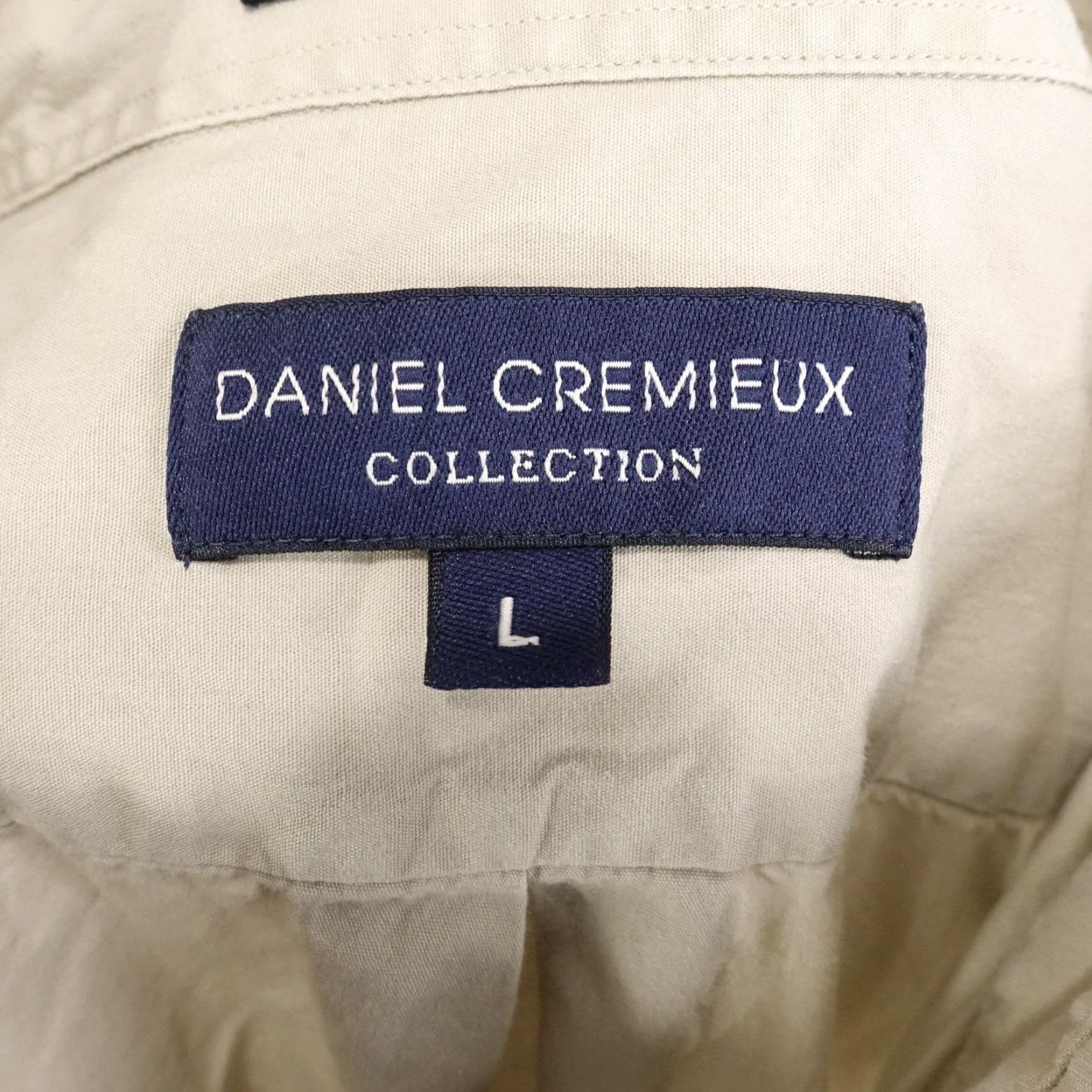Cremieux VINTAGE? (No) Daniel Cremieux Shirt Men Large Button-Down Long Sleeve Pocket Dress Shirt Beige 100% Cotton Mens L Beige Dress Shirt Size 42R - 6 Thumbnail
