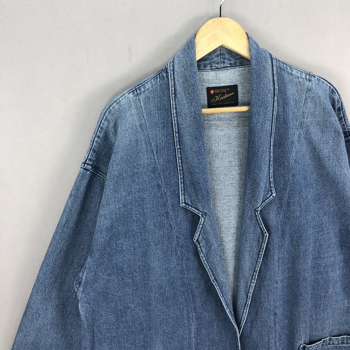 Number (N)ine Vintage Kastane Washed Denim Kimono Lab Coat Size US L / EU 52-54 / 3 - 2 Thumbnail