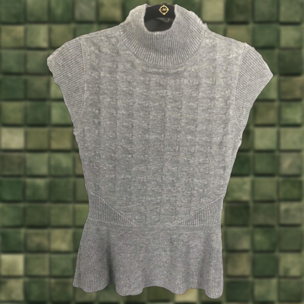 Vintage Catherine Malandrino Sweater Womens XS Gray Turtleneck Textured Neutral NEW Size XS / US 0-2 / IT 36-38 - 1 Thumbnail