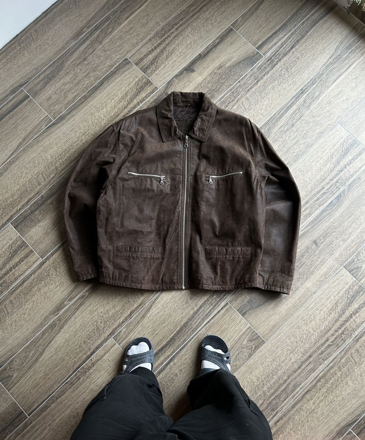 Blacksmith Vintage Black Smith leather jacket y2k crazy fit Size US XL / EU 56 / 4 - 1 Thumbnail