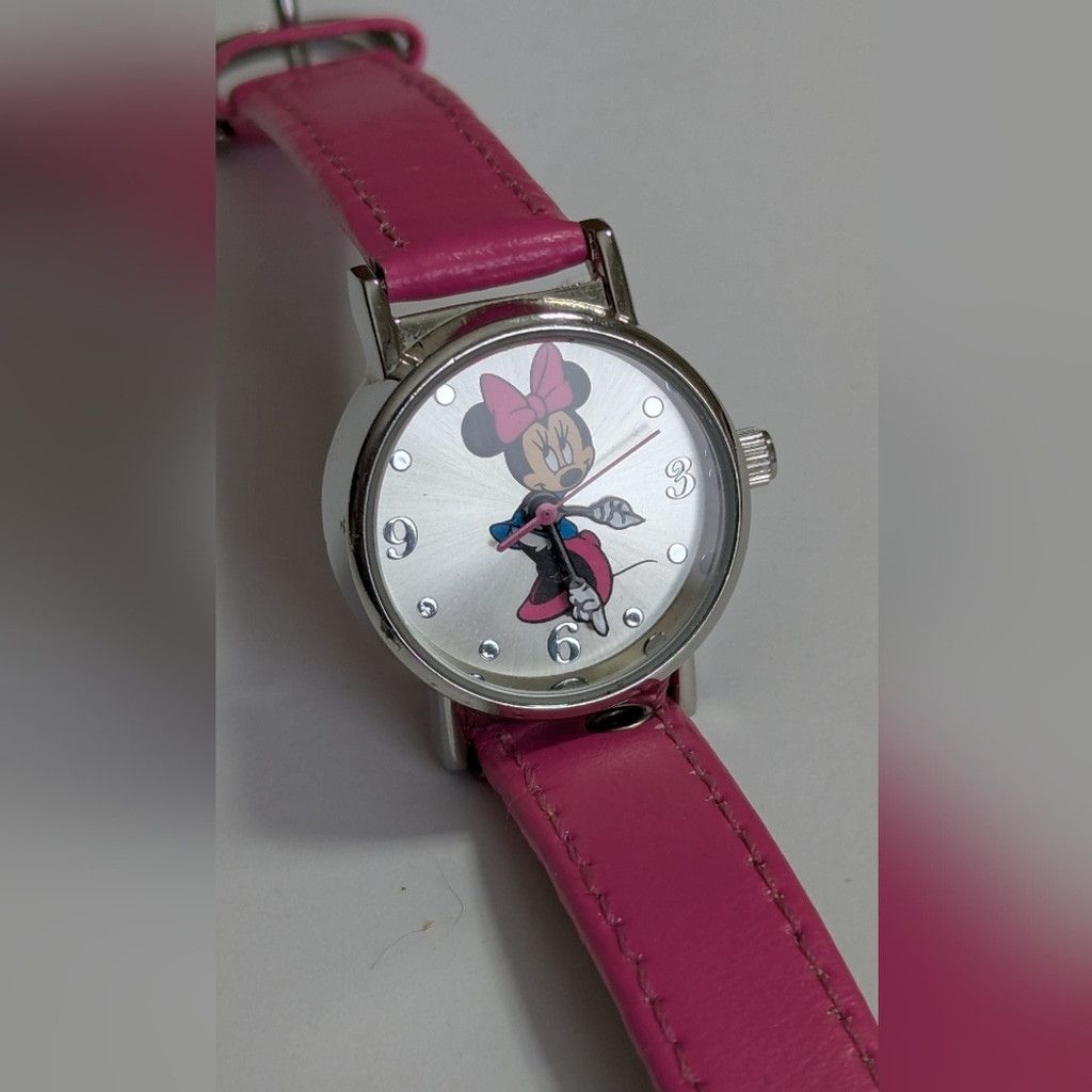 Disney Vintage Disney Minnie Mouse Watch Pink Band (New Battery) Size ONE SIZE - 9 Thumbnail