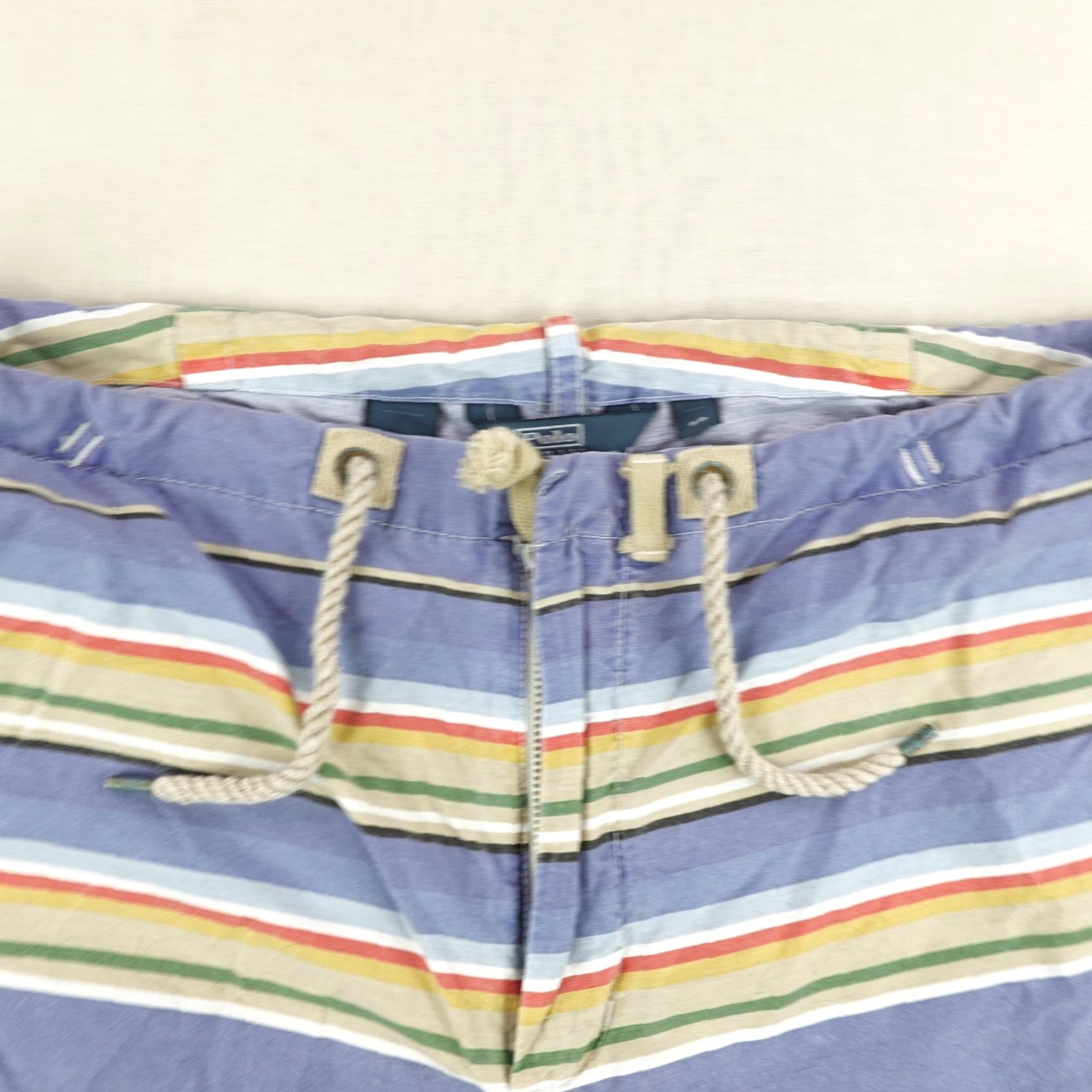 Polo Ralph Lauren VINTAGE Polo Ralph Lauren Board Shorts Men 38 Blue Striped Cotton Nylon 90s Beach Surf Lifeguard Pockets Drawstring Mens Size US M / EU 48-50 / 2 - 2 Thumbnail