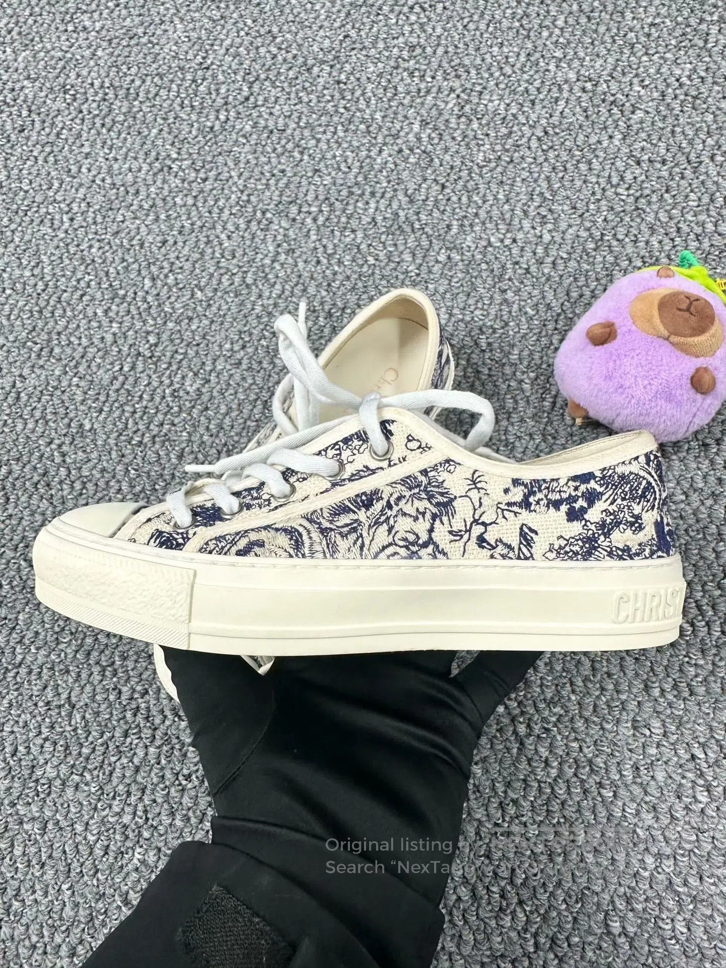 Dior Dior White and Blue Color Block Embroidered Logo Low-top C Size US 5 / EU 37 - 3 Thumbnail