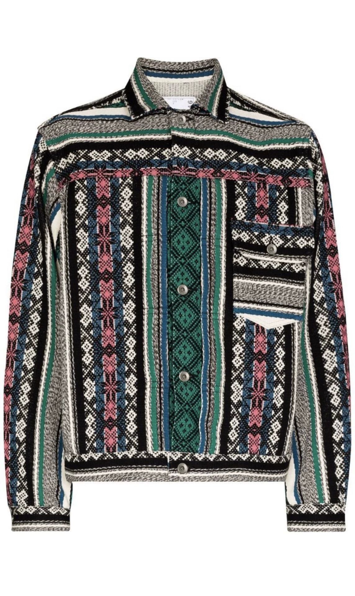 Sacai Sacai 22aw Ethnic Jacquard Jacket V's Size US L / EU 52-54 / 3 - 1 Thumbnail