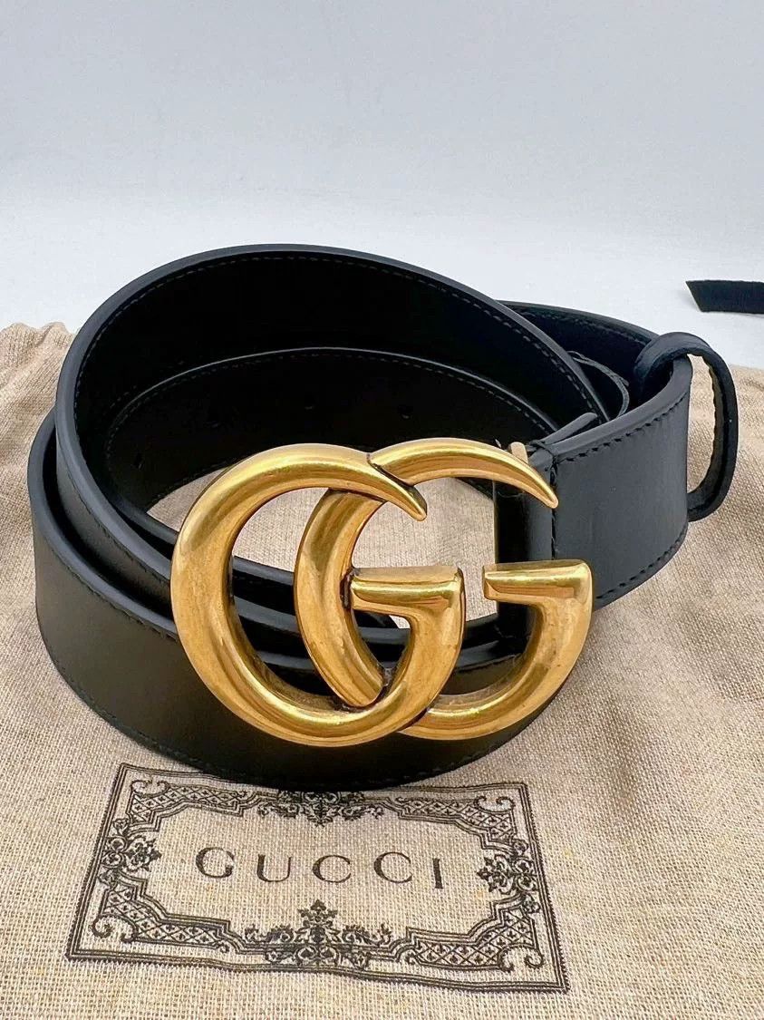 Gucci Gucci Unisex Vintage Double G Buckle Belt Size ONE SIZE - 1 Thumbnail