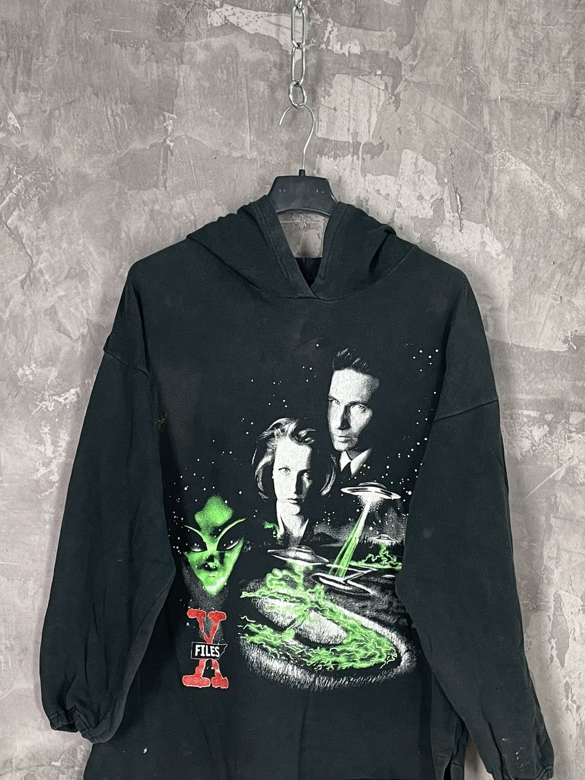 Vintage Vintage The X Files Faded Distressed Graphic 90s Hoodie Size US M / EU 48-50 / 2 - 2 Thumbnail